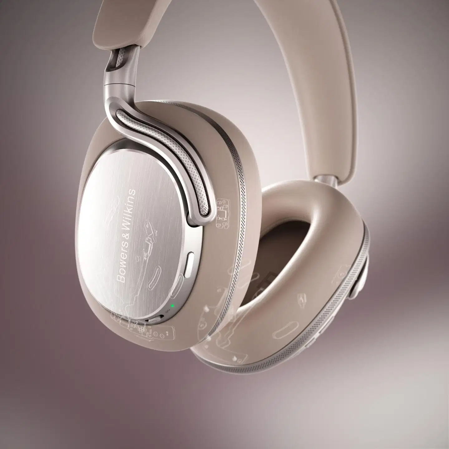 Bowers & Wilkins Noise cancelling headphones PX8 S2 onyksinmusta - lämmin kivi - 12