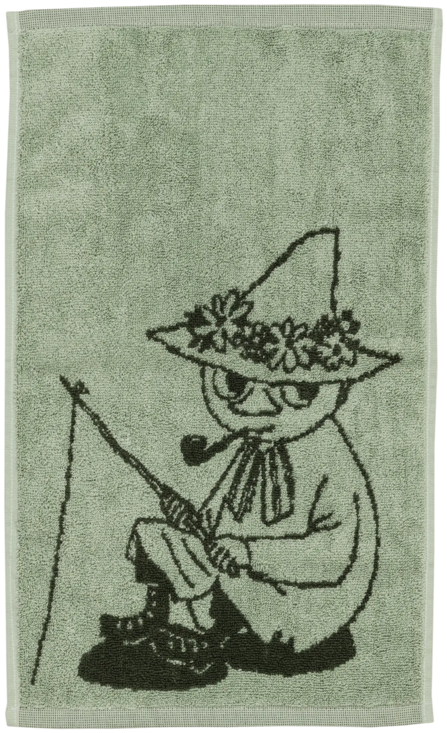 Moomin Arabia Muumi käsipyyhe 30x50 Nuuskamuikkunen vihr.GOTS