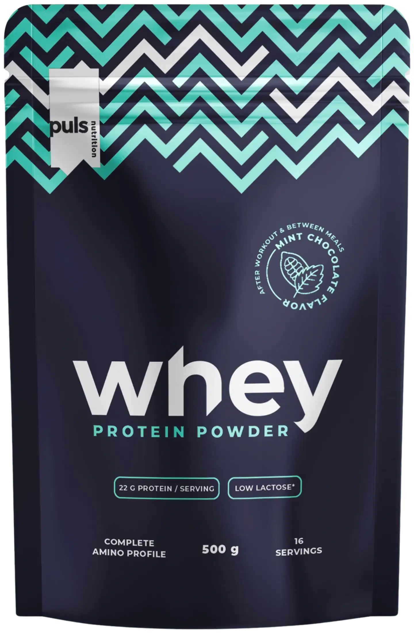 PULS Whey proteiinijauhe Minttusuklaa 500 g vähälaktoosinen