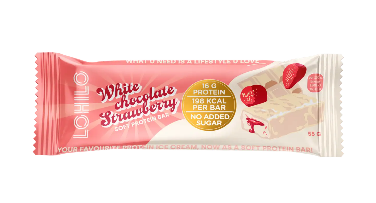 LOHILO proteiinipatukka White Chocolate Strawberry 55g