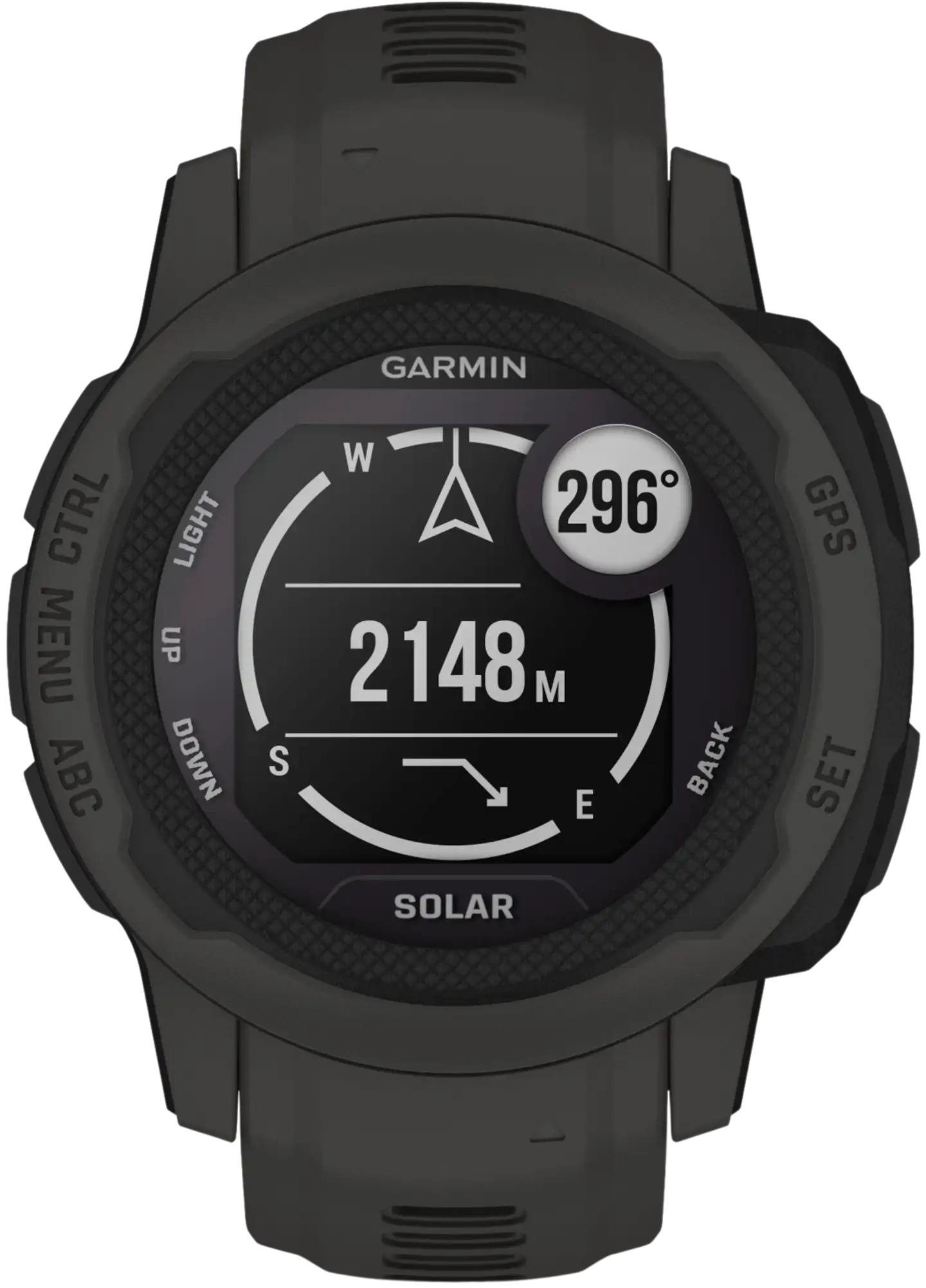 Garmin Instinct 2s solar multisport GPS kello, tummanharmaa - 2