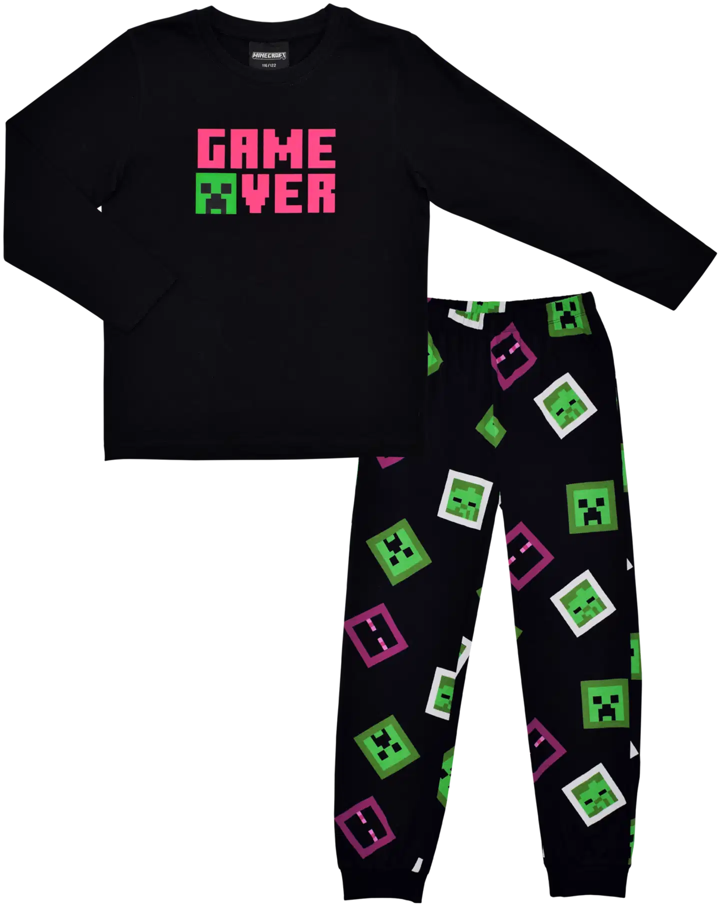 Minecraft lasten pyjama MNCT-0088 - Musta
