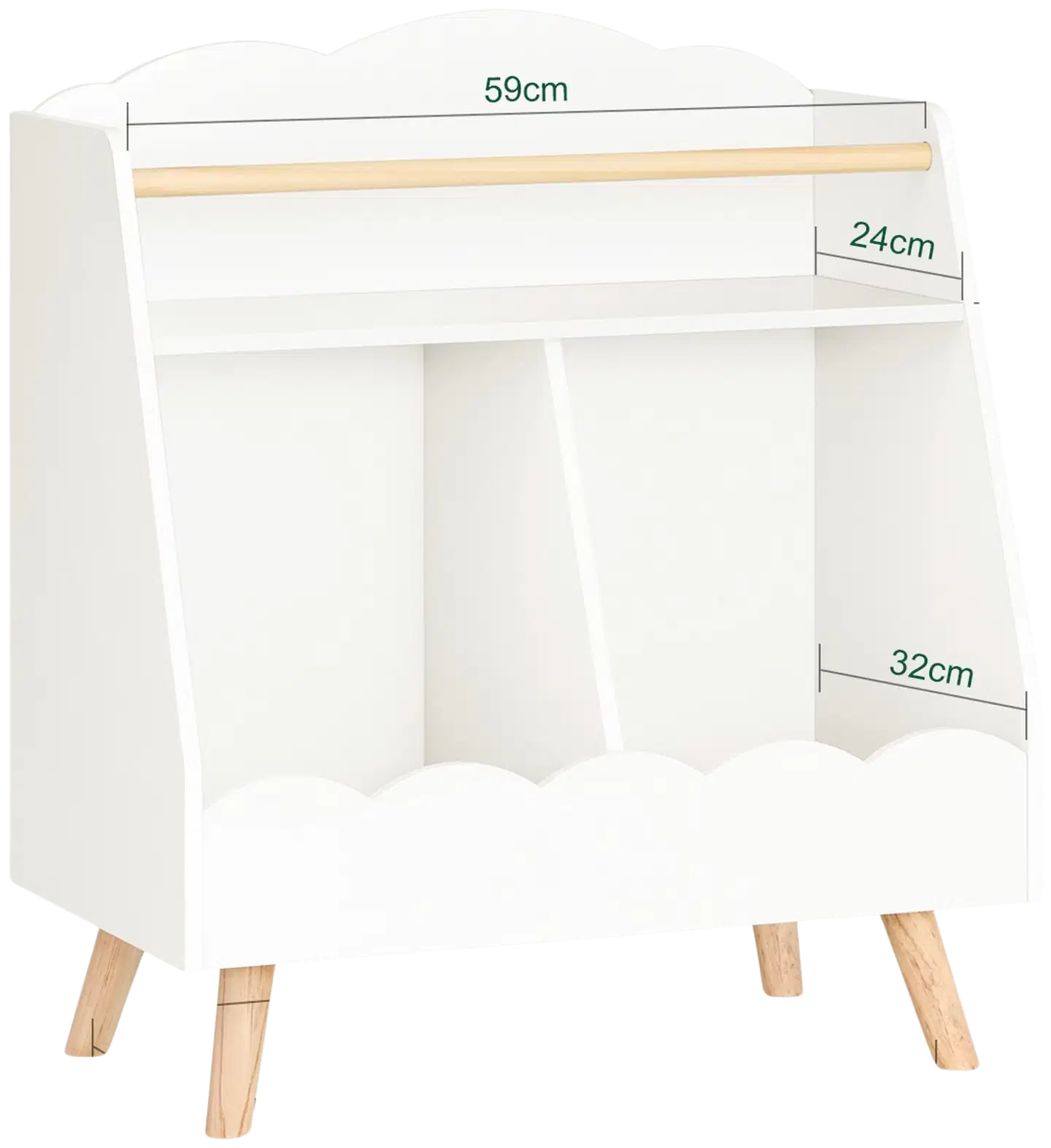 SoBuy lastenhylly valkoinen KMB100-K-W - 3