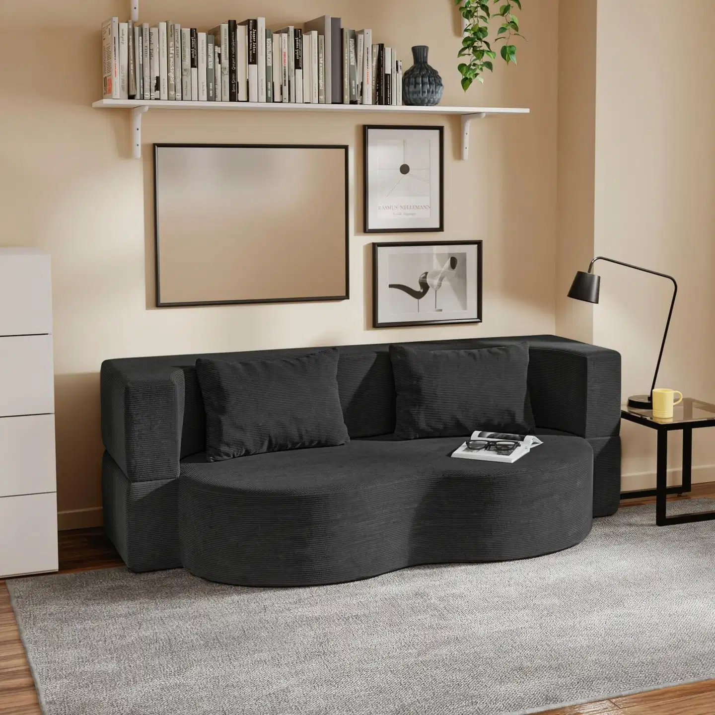 SoBuy sohvasänky musta FST101-SCH - 2