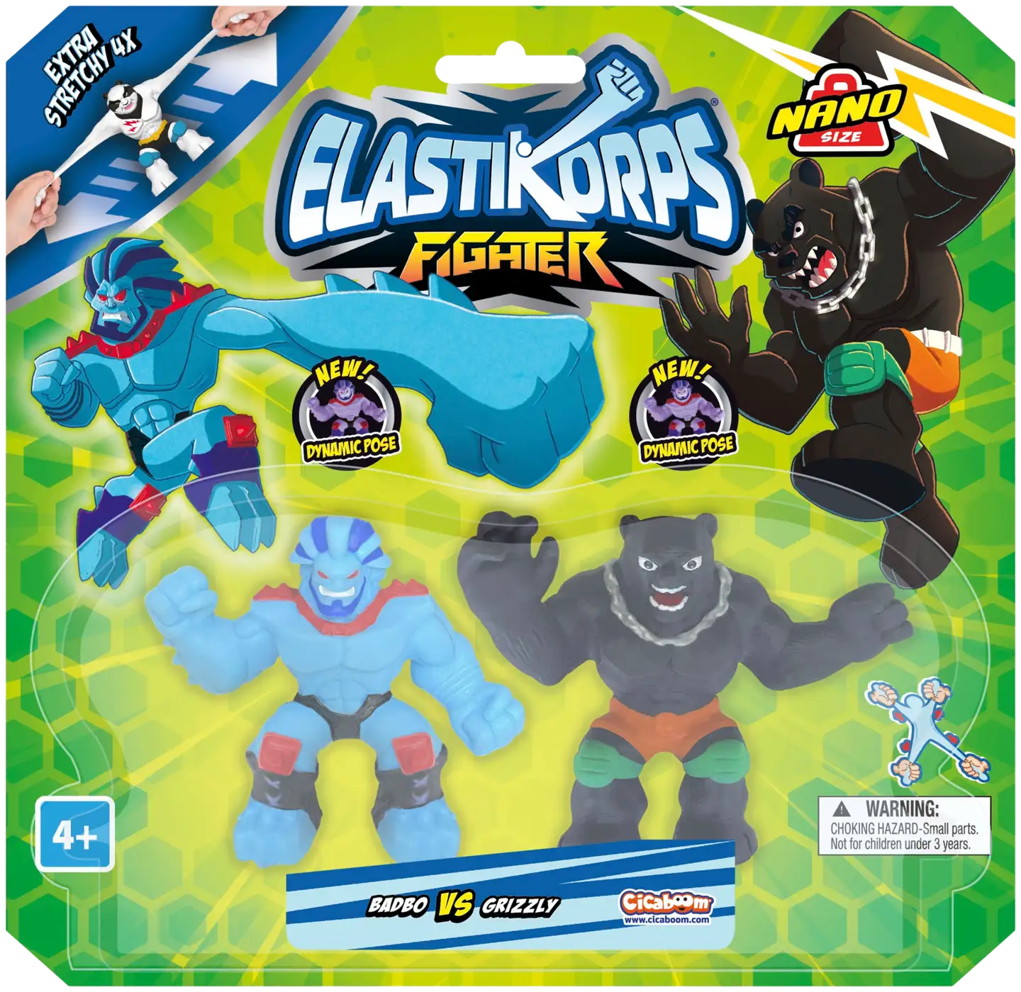 Elastikorps Nano Fighters -kamppailufiguurit 2 kpl - 1