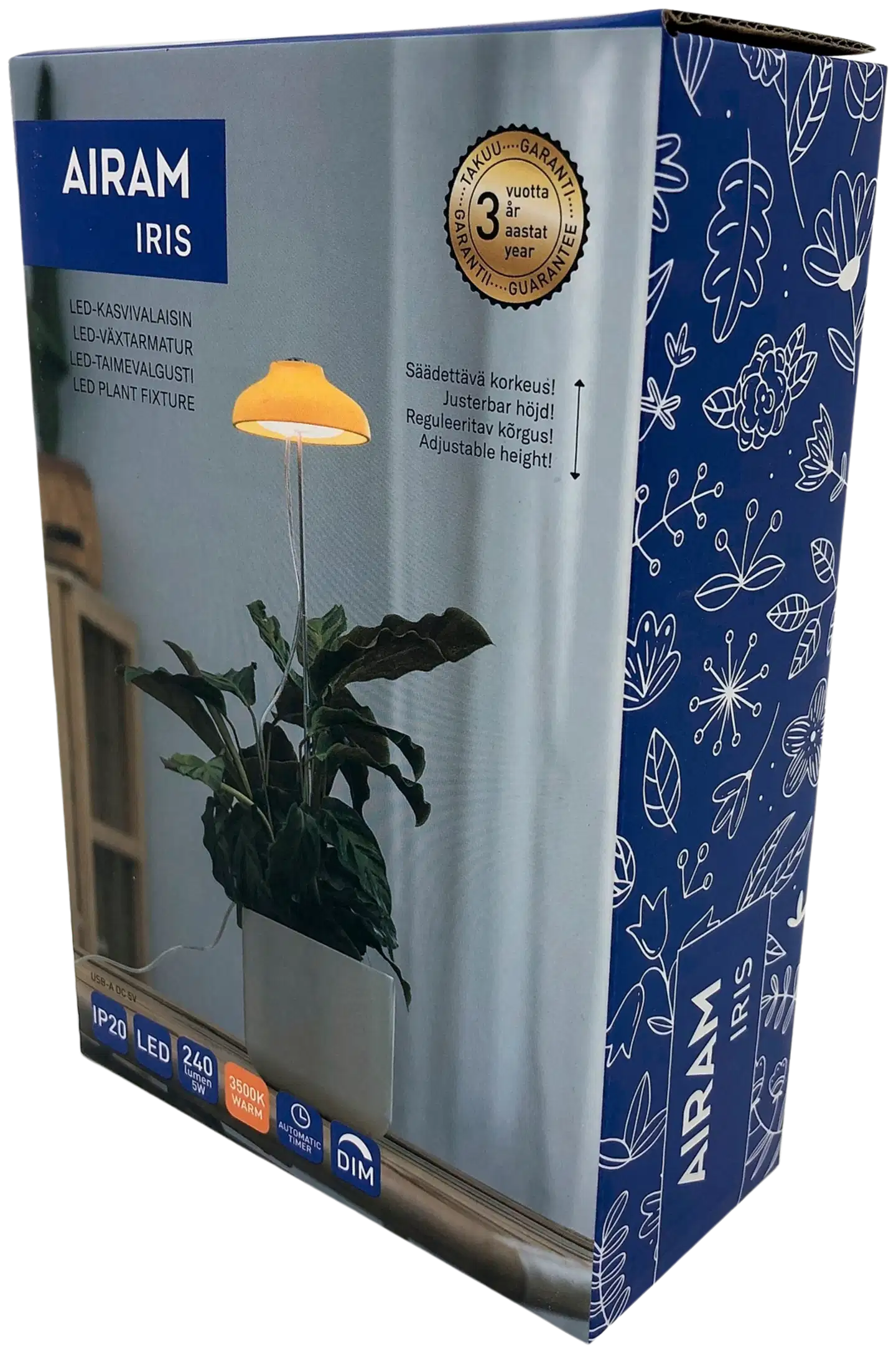 Airam Iris kasvivalo 5W/835 240lm keltainen - 2