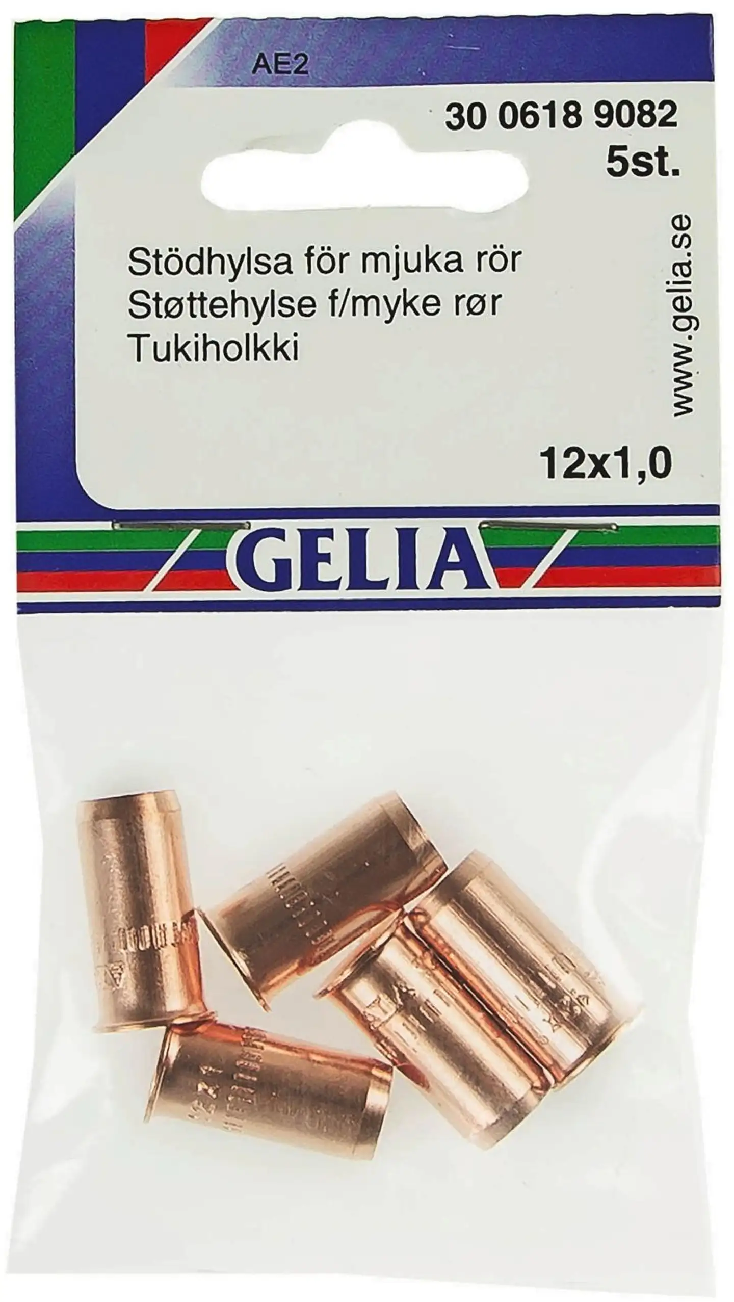 Gelia tukiholkki 12x1,0 mm pehmeälle kuparille 5kpl