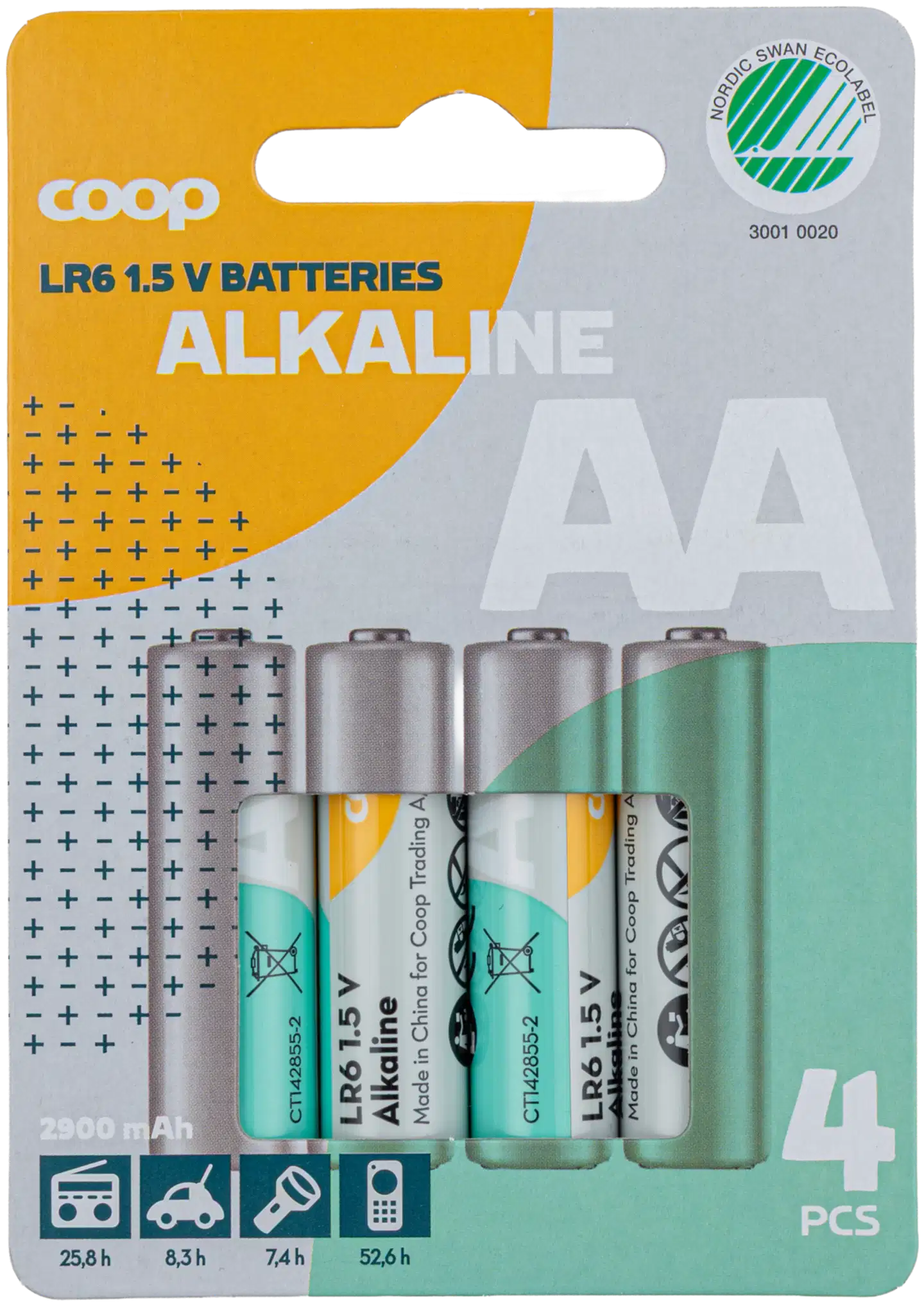 Coop alkaliparisto AA/LR6/1,5V 4 kpl