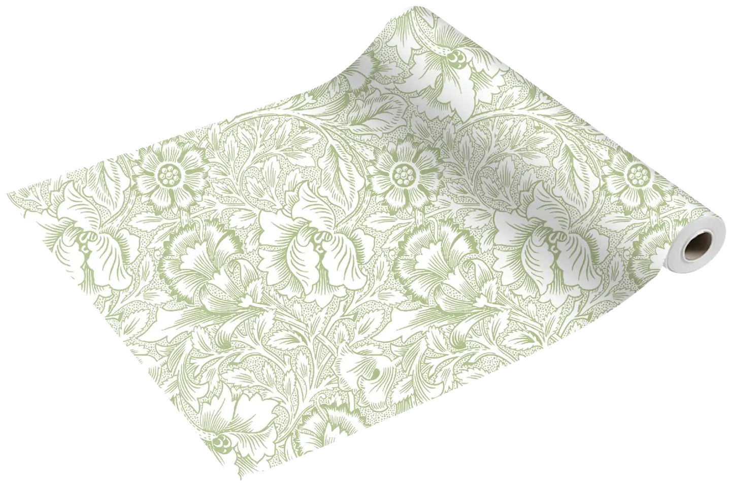 William Morris Pink & Poppy vaaleanvihreä kaitaliina 1kpl/0,4x4,8m