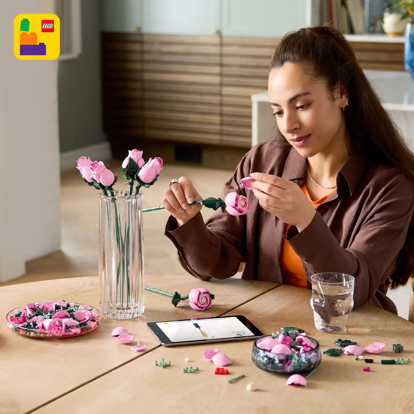 LEGO® Botanicals 10374 Vaaleanpunainen ruusukimppu - 10