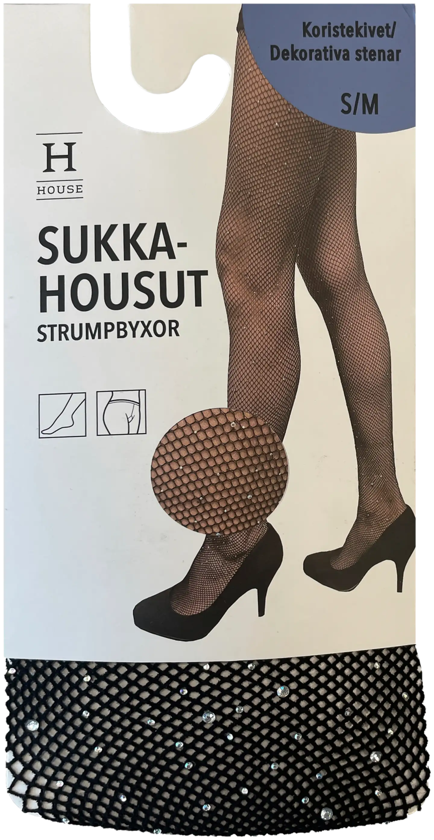 House naisten verkkosukkahousut kimalle 113DSHH282 - BLACK