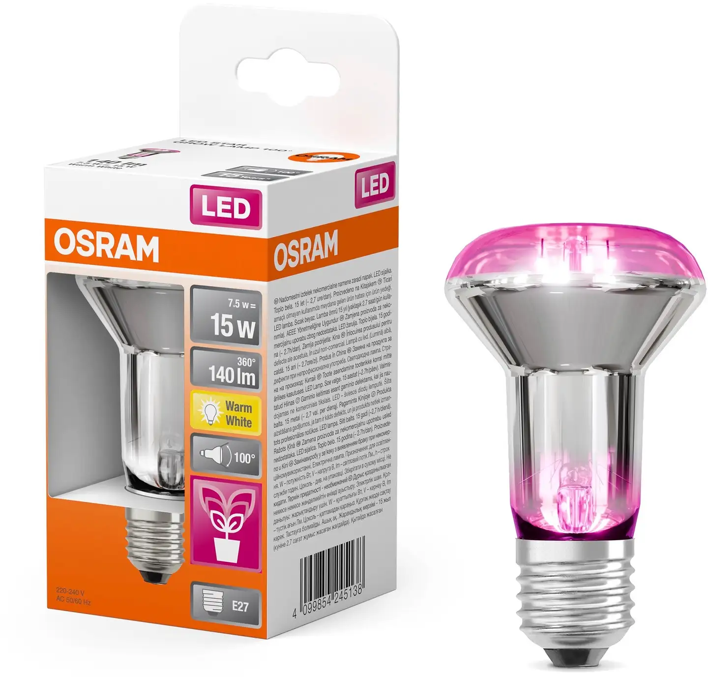 OSRAM LED-kasvilamppu Stra Grow Lamp R63 7,5W 140lm R27 - 3