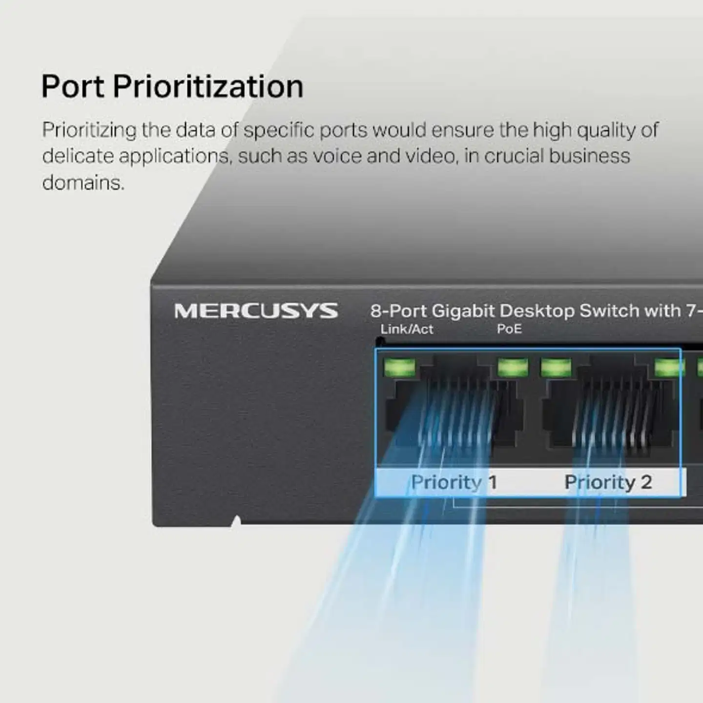 Mercusys MS108GP Gigabit PoE+ -kytkin - 4