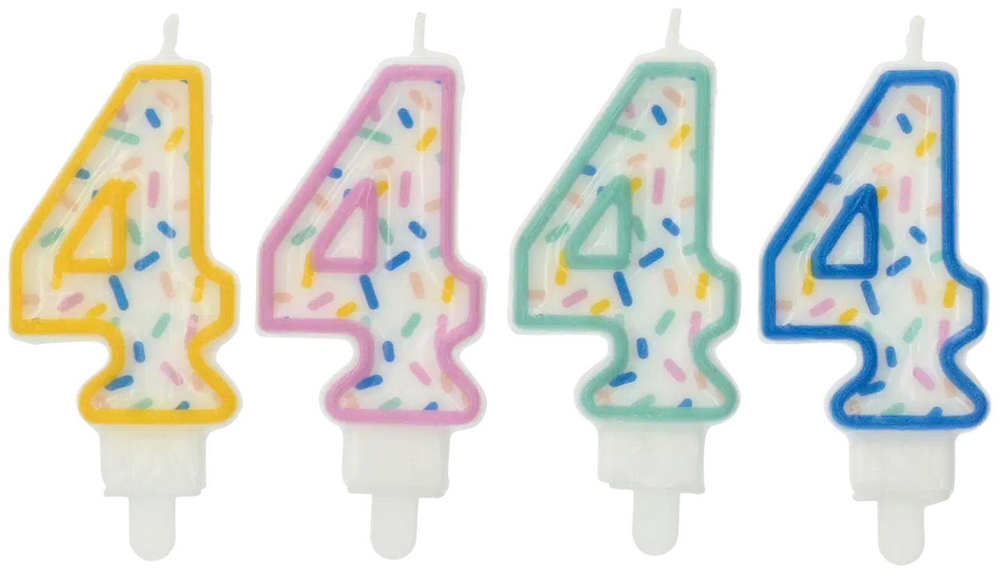 Numerokynttilä 4 pilkullinen