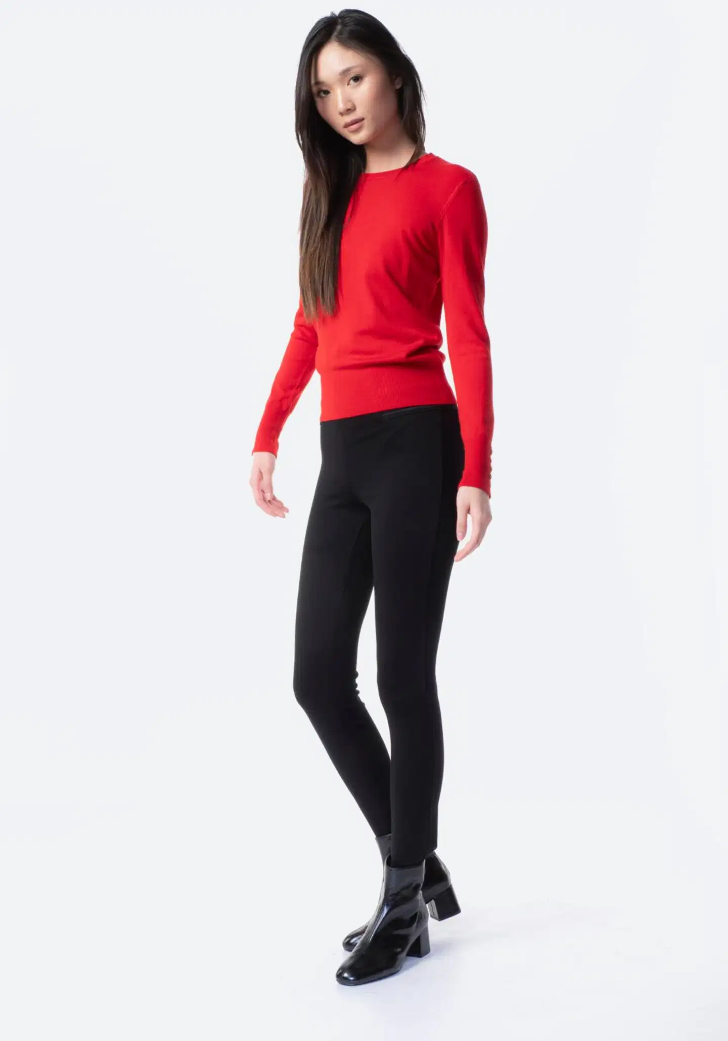 TEX naisten puntoleggingsit I970347 - BLACK 1 - 4