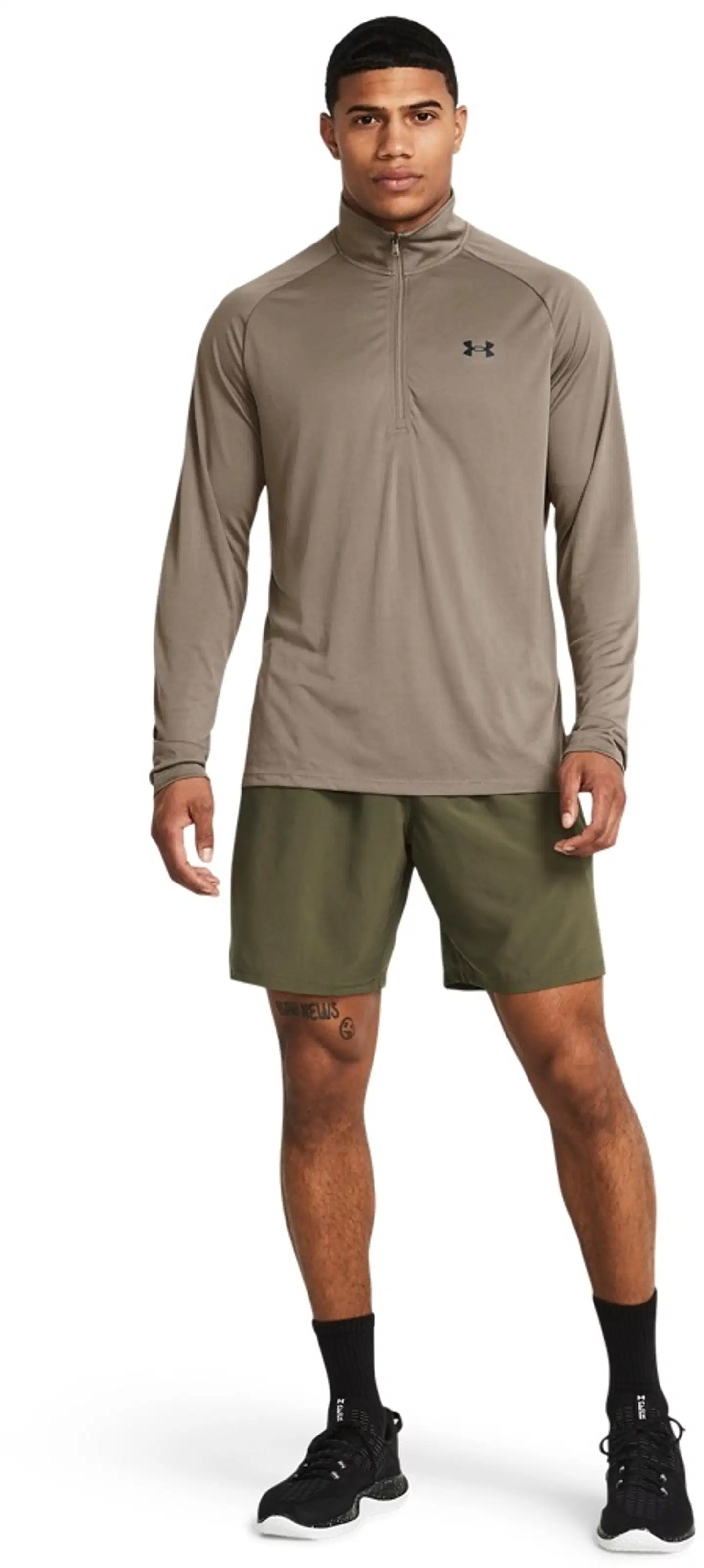 Under Armour miesten treenishortsit UA Tech Woven Wordmark Shorts 1383356 - Marine OD Green - 3
