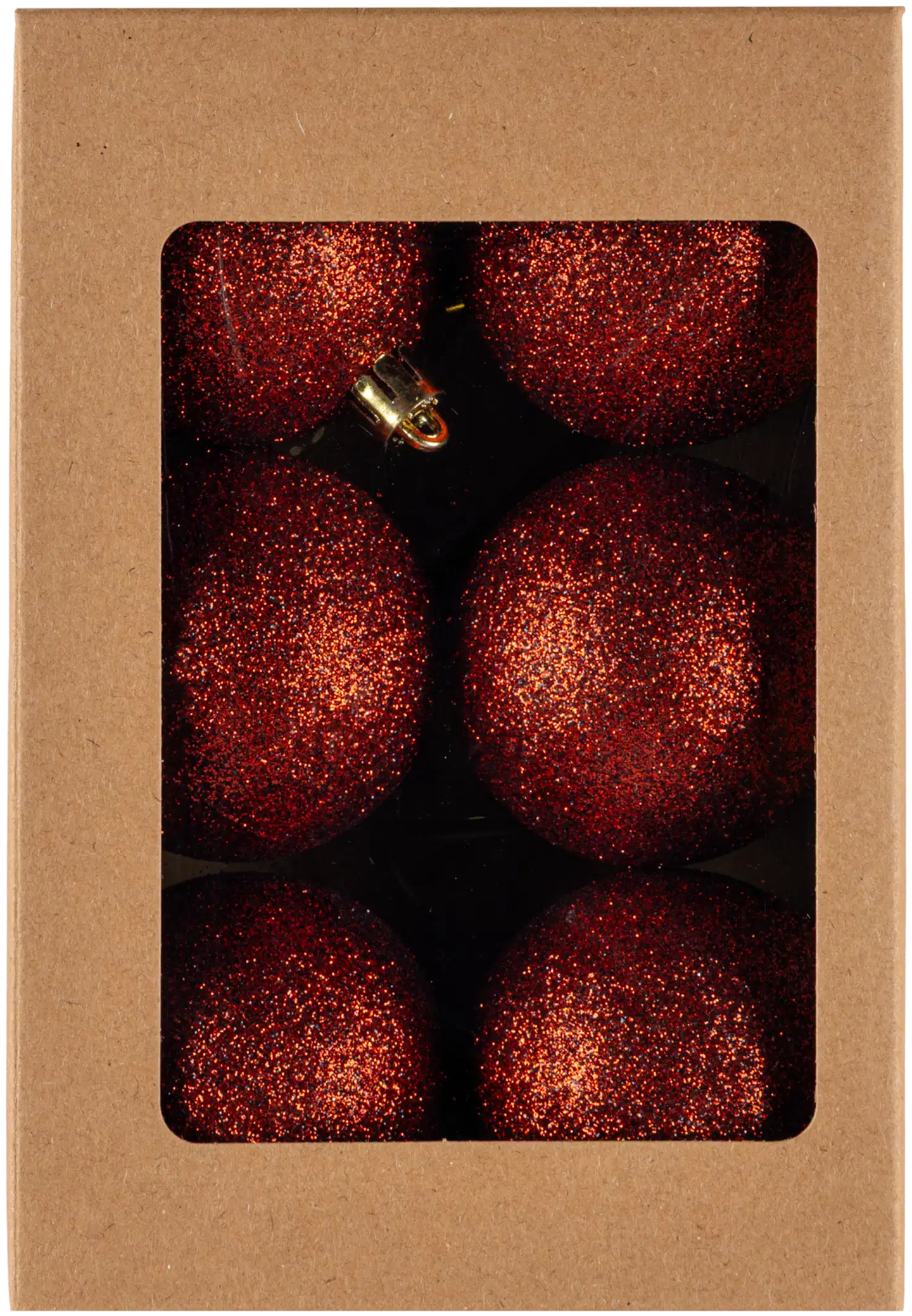 House joulupallo 6 cm 6 kpl glitter burgundy M
