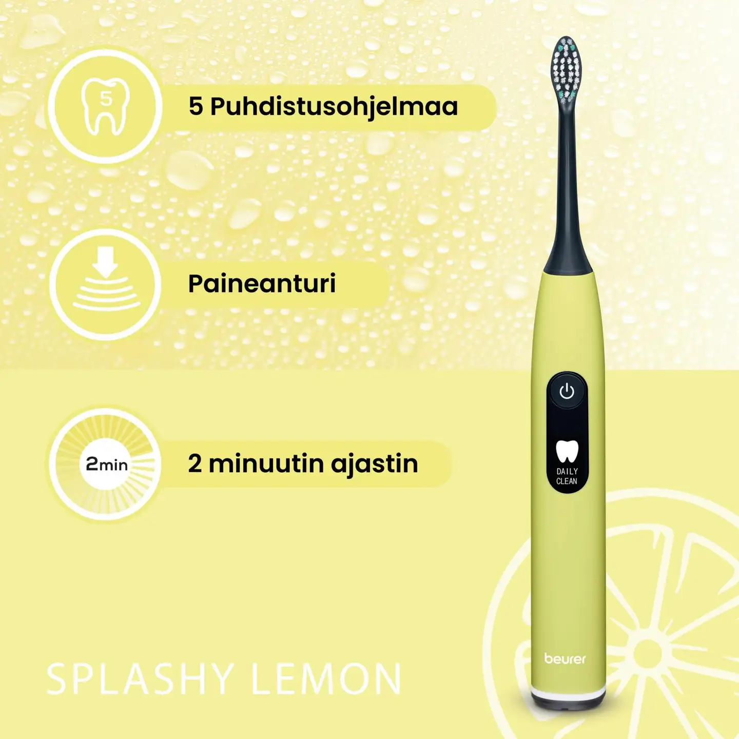 Beurer sähköhammasharja SC50 Sonic splashy lemon - 6