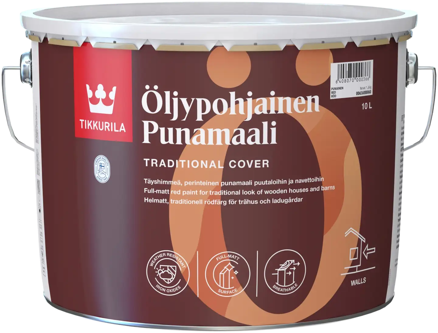 Tikkurila Punamaali öljypohjainen 10l punainen täyshimmeä