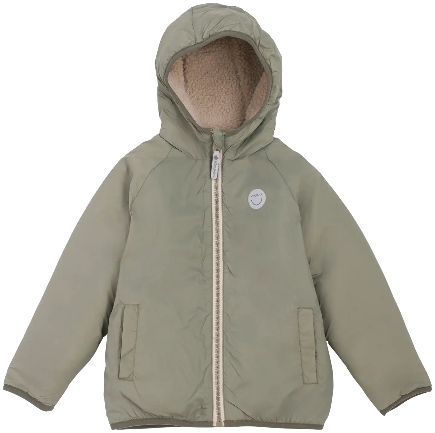 Viking lasten kääntötakki Play Reversible Pile Jacket 50-25035 - OLIVE - 3