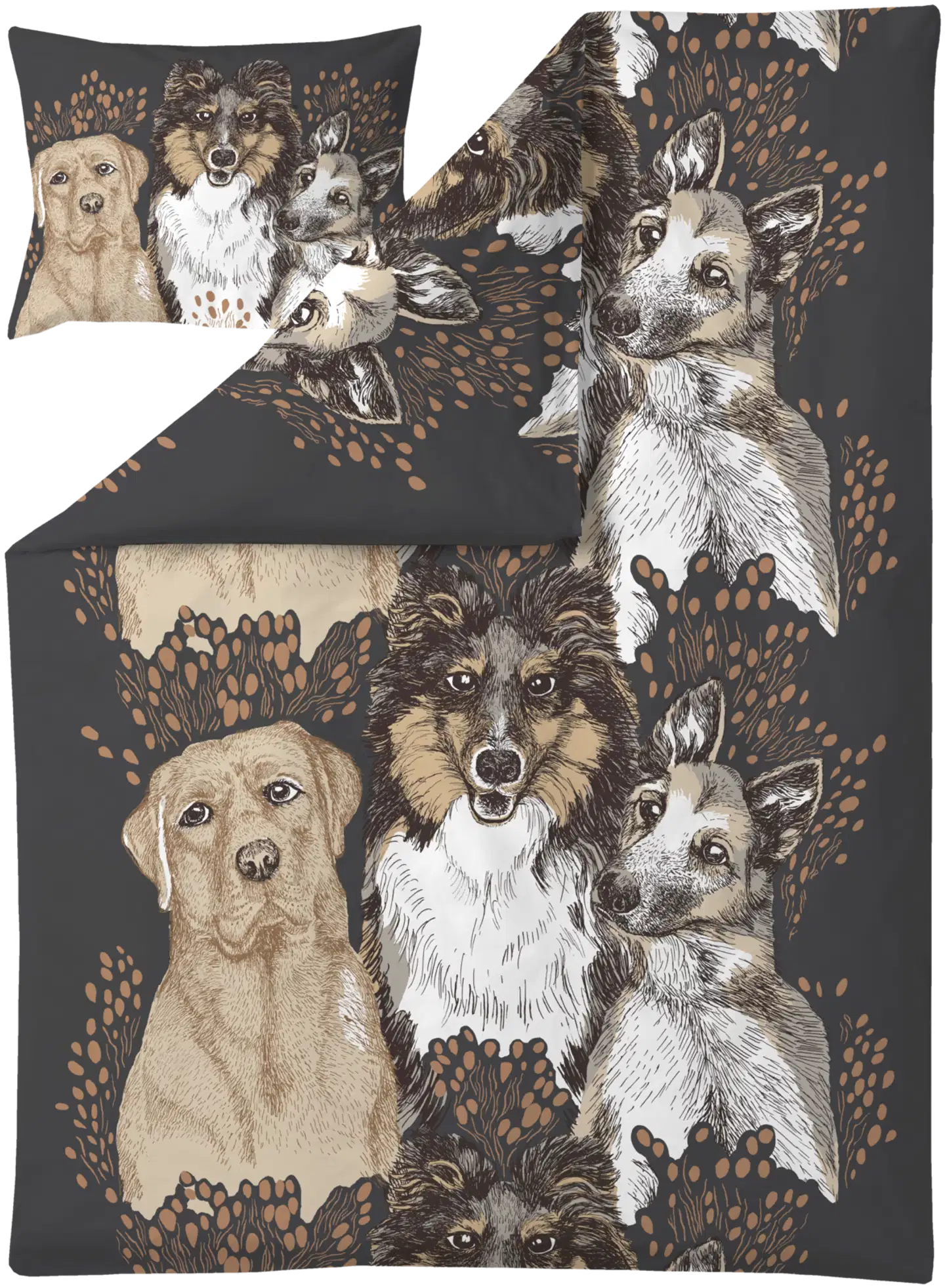 Vallila pussilakanasetti Ystävykset 150x210 cm+50x60 harmaa - 1