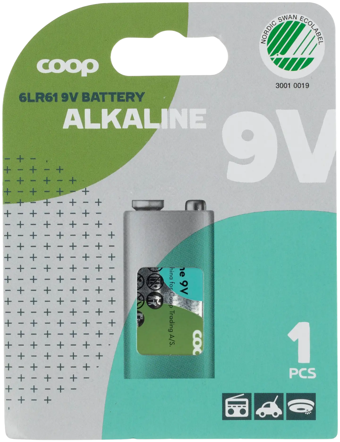 Coop alkaliparisto 9V/6LR61 1 kpl