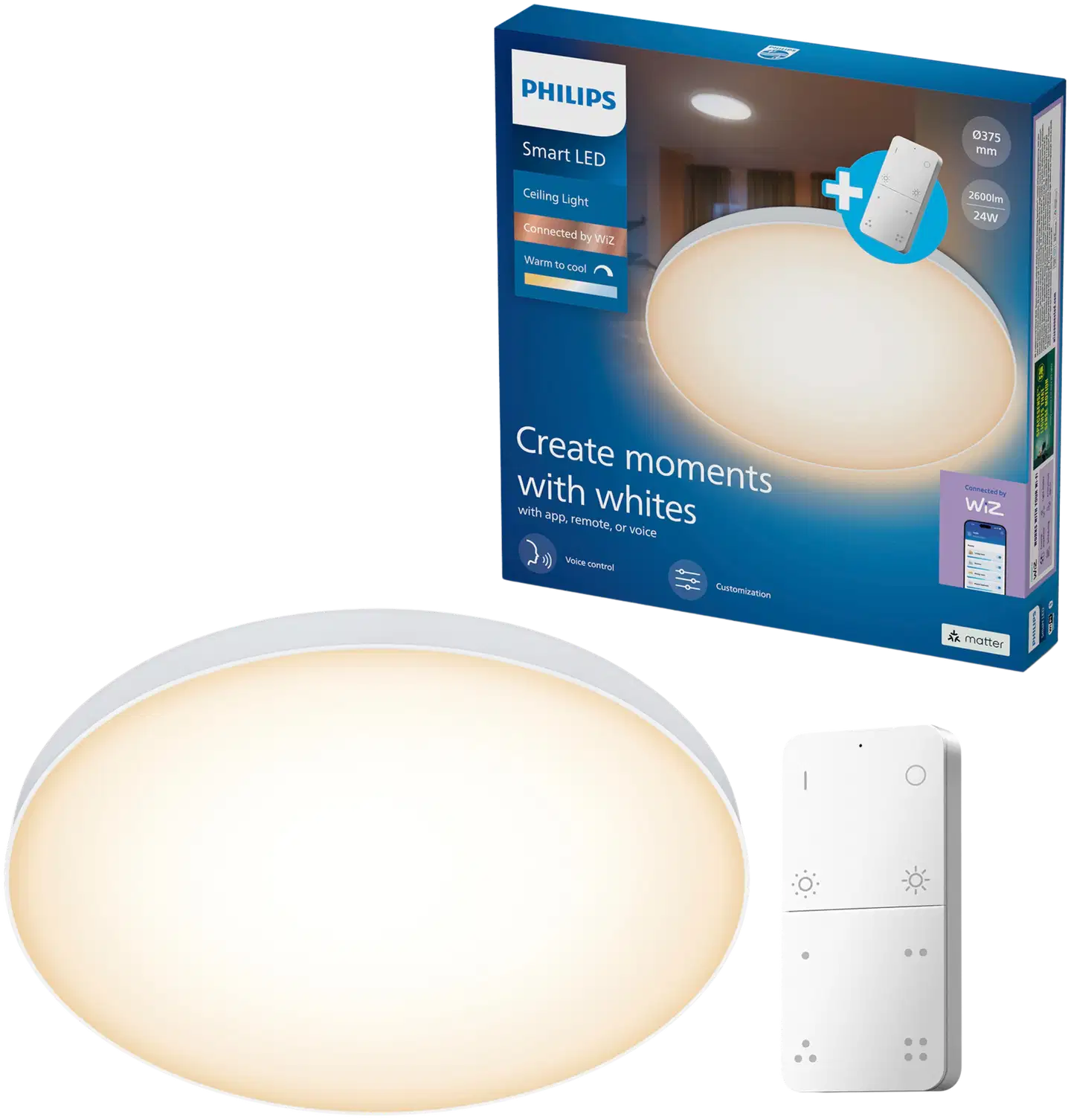 Philips Smart Lighting kattovalaisin pyöreä 24W  valkoinen säädettävä kaukosäätimellä - 1