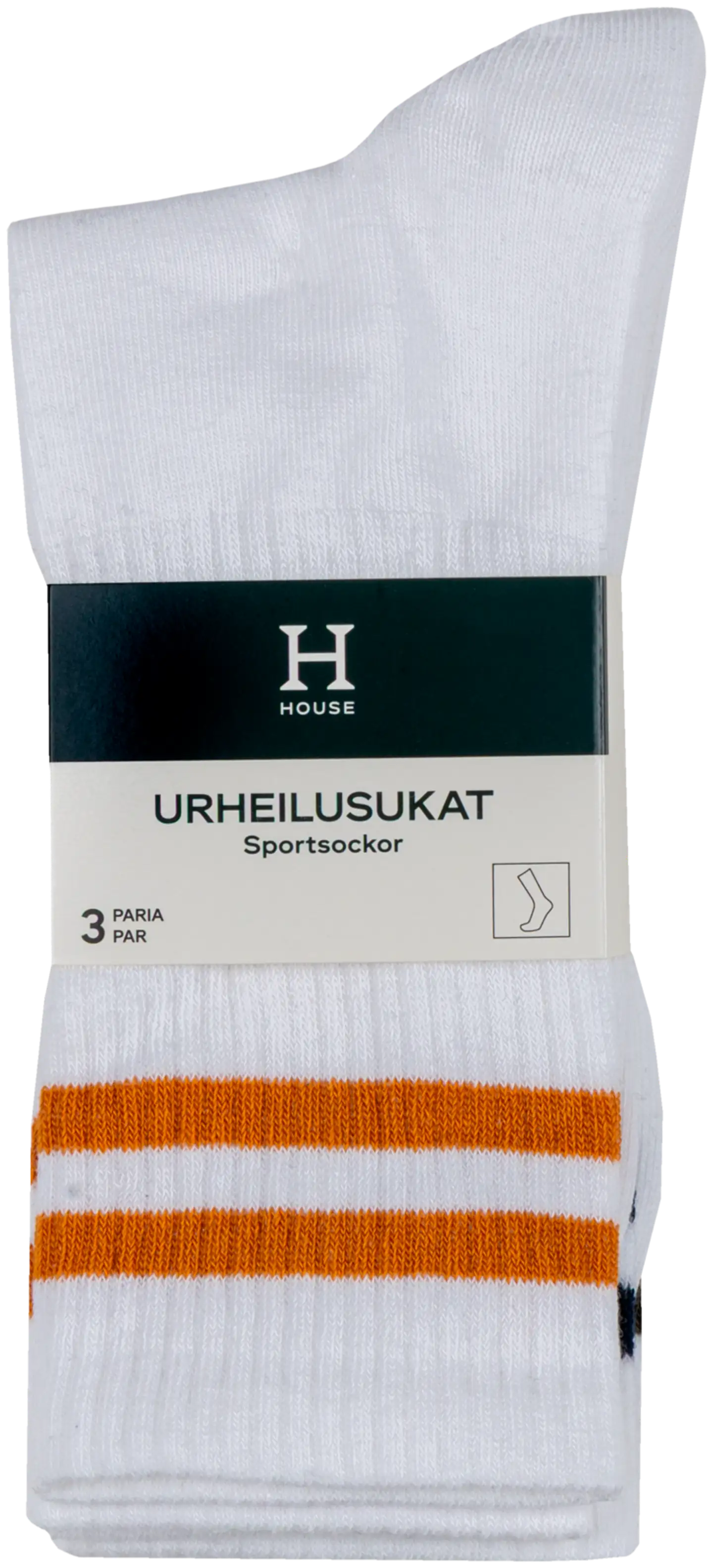 House miesten urheilusukat raita 193H322510 3-pack - White/colors - 2