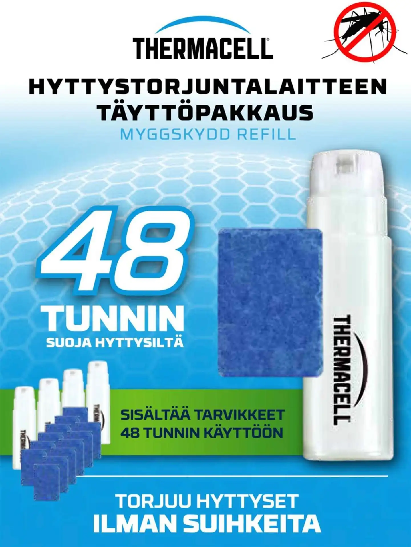 Thermacell-hyttystorjuntalaitteen täyttöpakkaus R-4 48h - 1