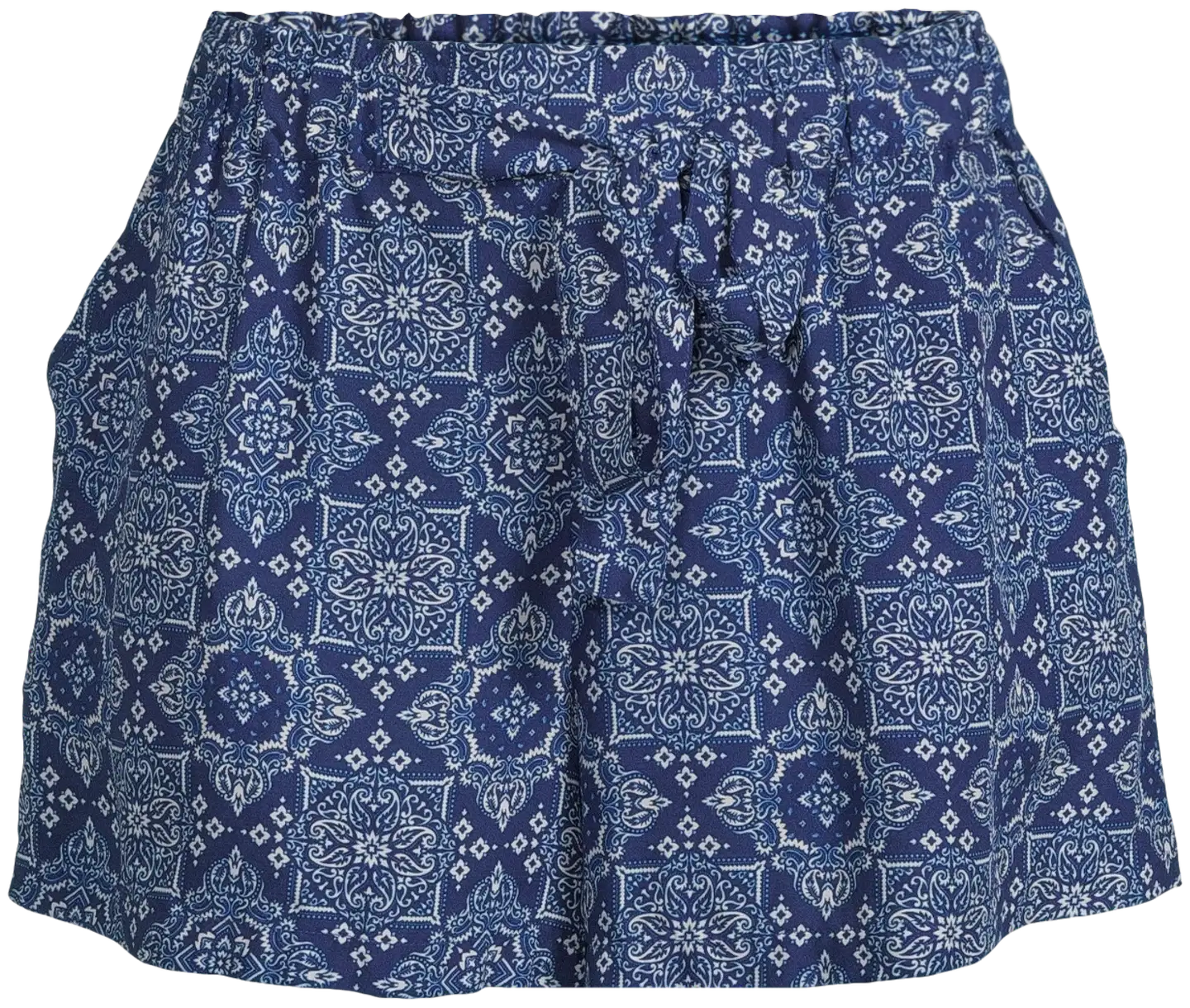 TEX naisten kuviolliset kangasshortsit I283353 - NAVY 2 - 2