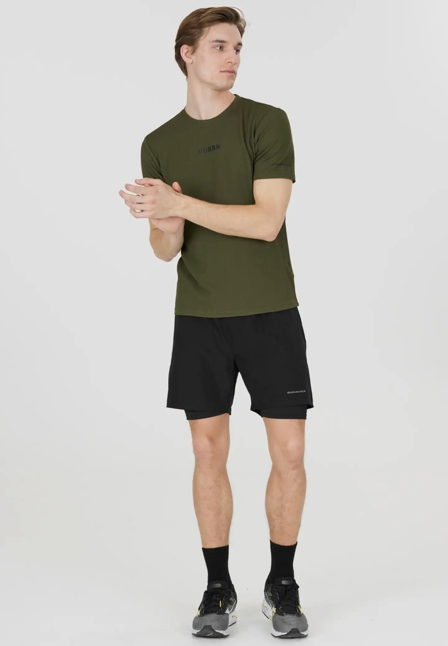 Endurance miesten Kros  2-in1 treenishortsit - 1001 Black - 6