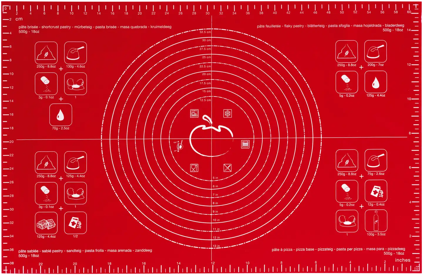 Mastrad leivontamatto 40x60 cm punainen - 1