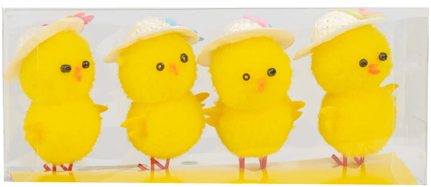 Pääsiäistipu hatulla 6 cm 4 kpl - 1