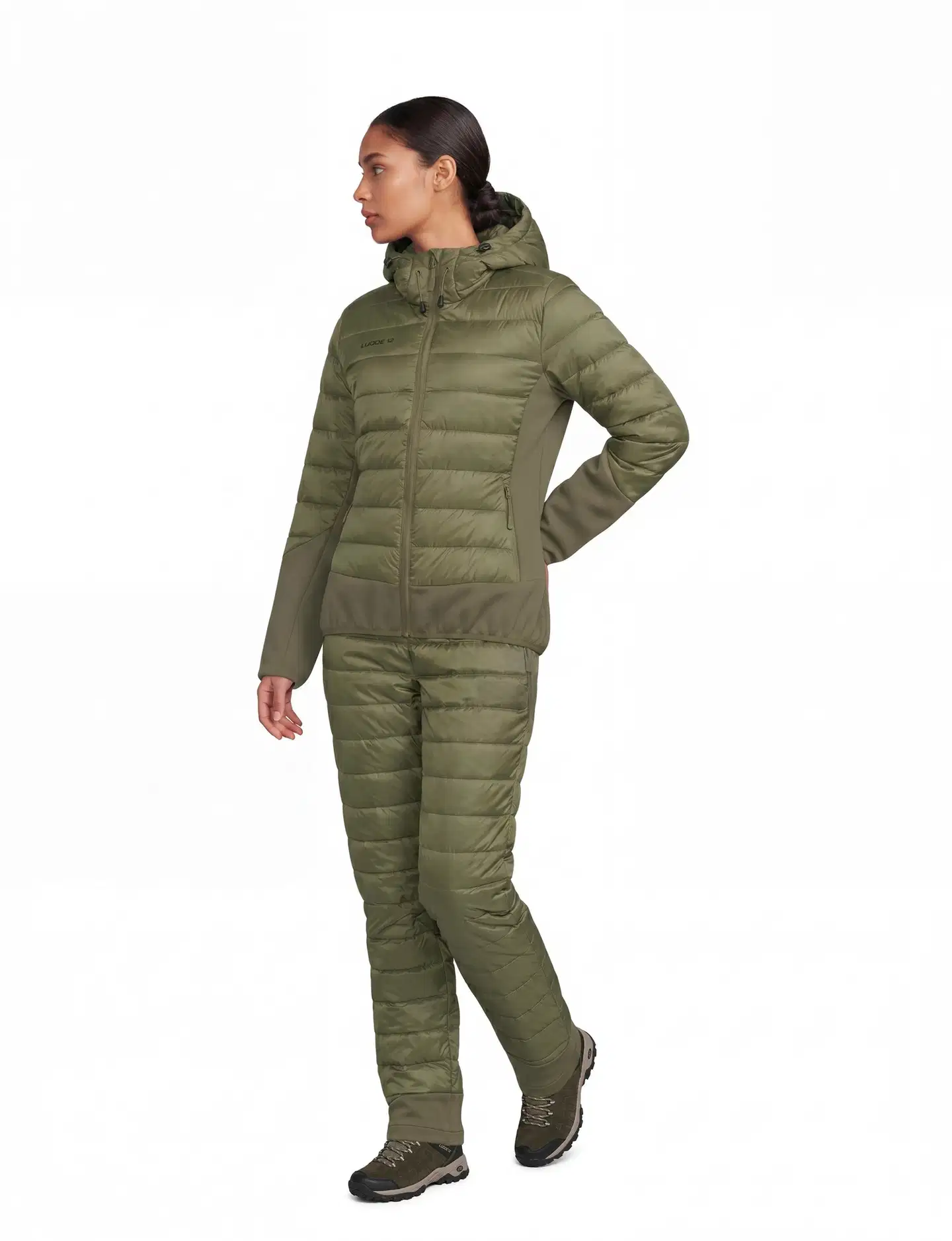 Luode12 naisten hybridihousut 223L332677 - Burnt olive - 4