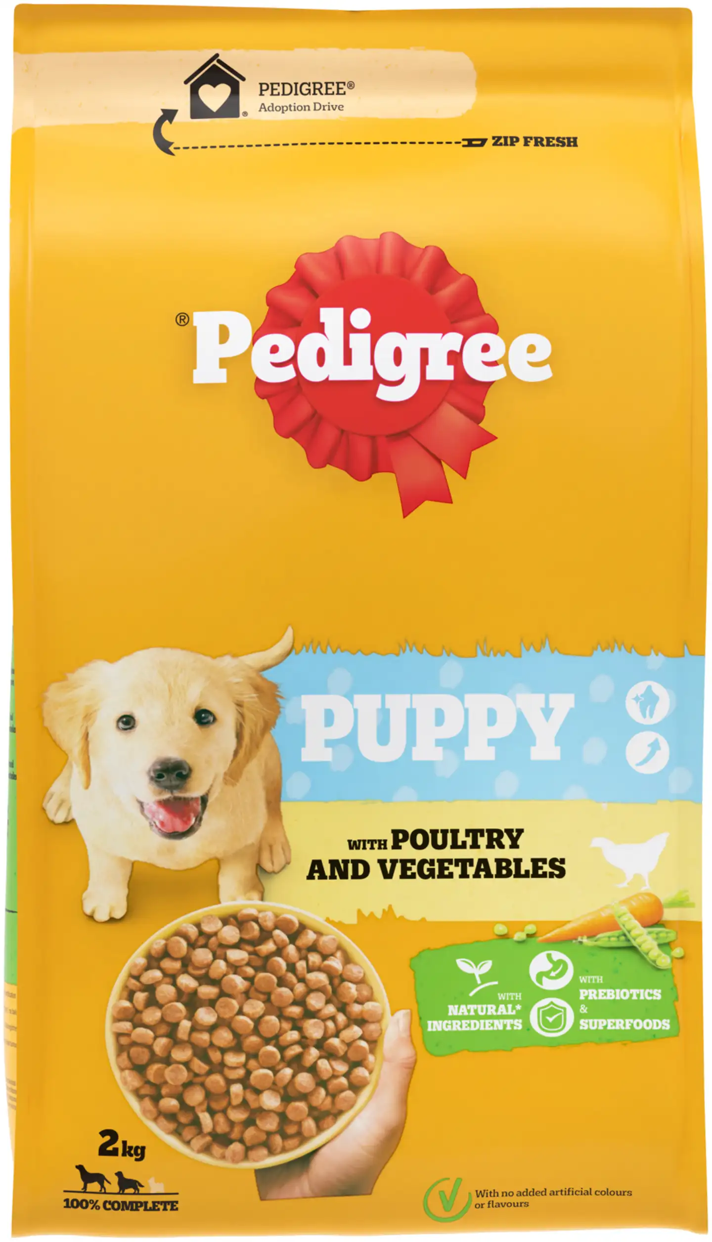 Pedigree Junior Siipikarjaa ja kasviksia koiran kuivaruoka 2kg