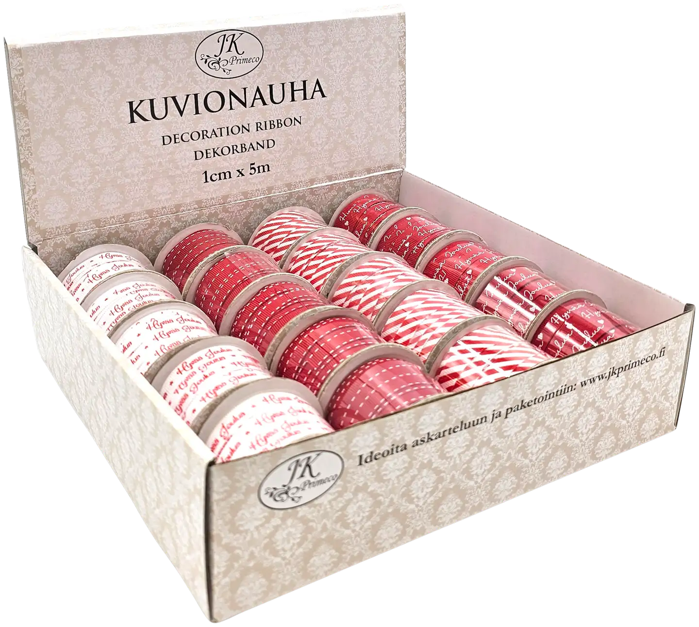 J.K. Primeco Kuvionauha joulu punainen 1cm x 5m - 2