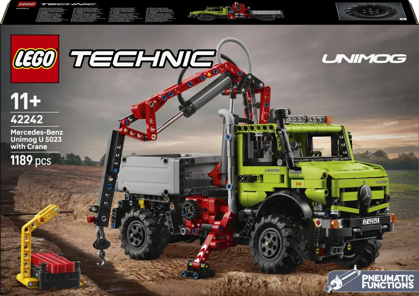 LEGO® Technic 42242 Nosturilla varustettu Mercedes-Benz Unimog U 5023 - 3