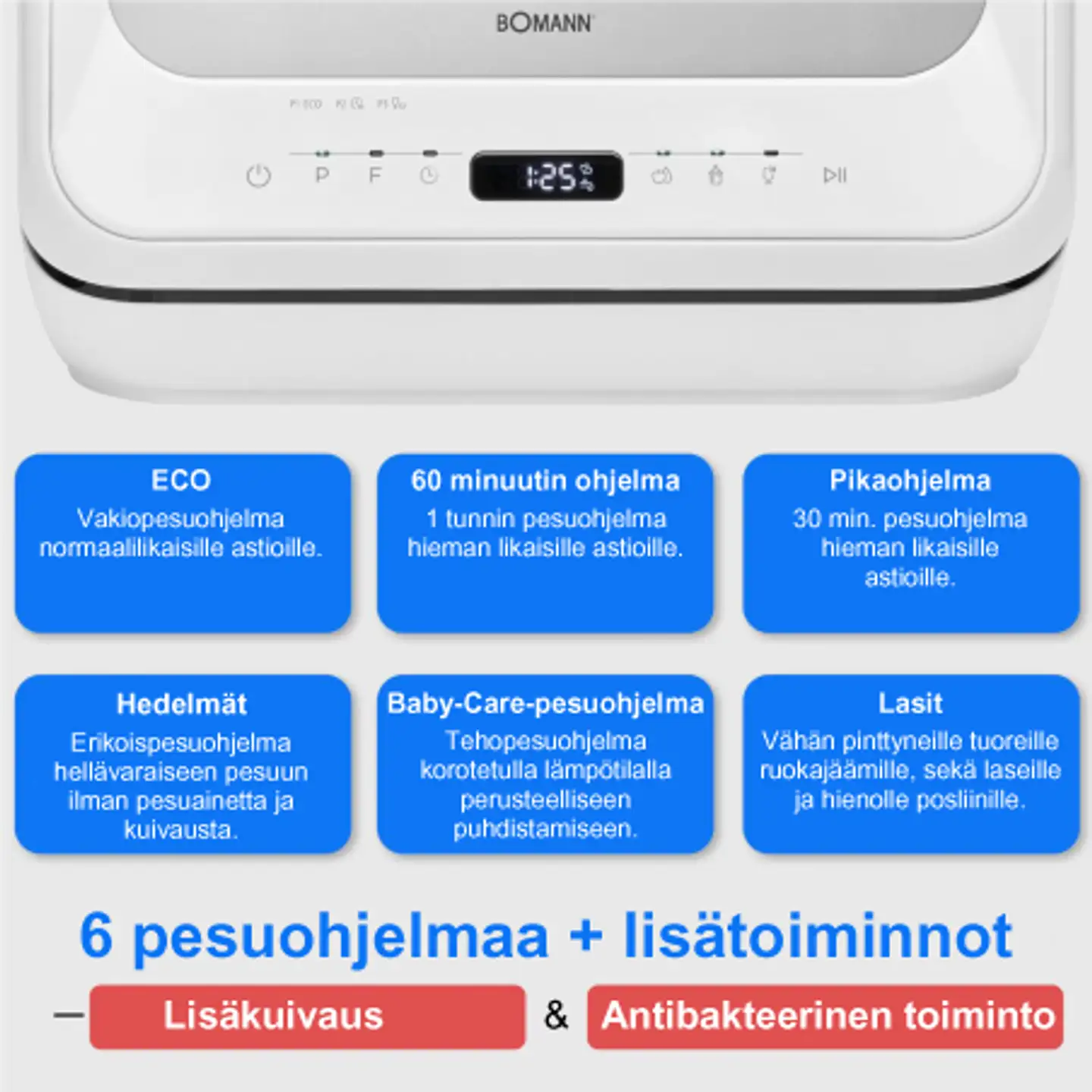 Bomann pöytäastianpesukone TSG5704 valkoinen - 3