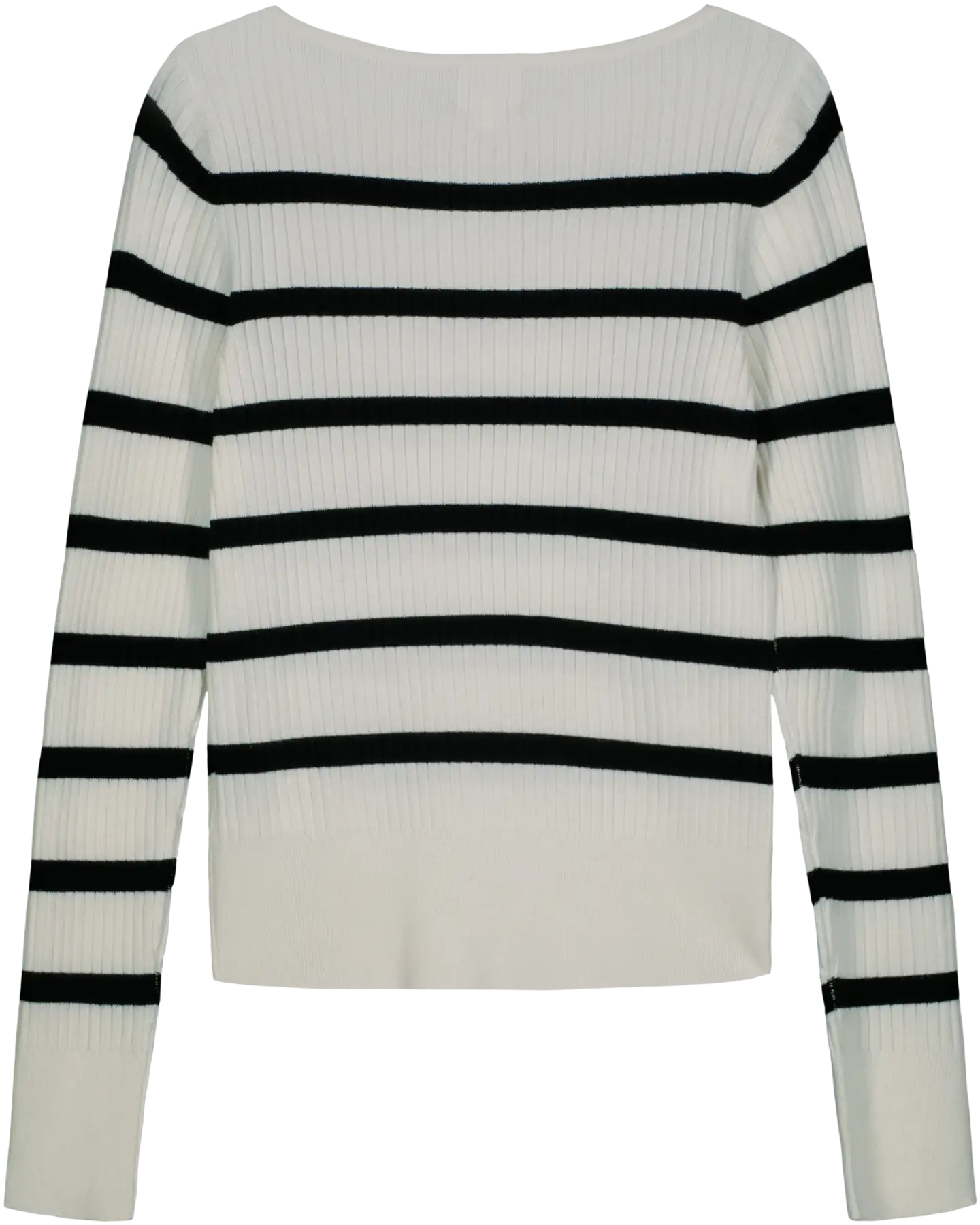 WKLY. naisten raidallinen ribbineulepusero 213W280252 - off white/black - 2