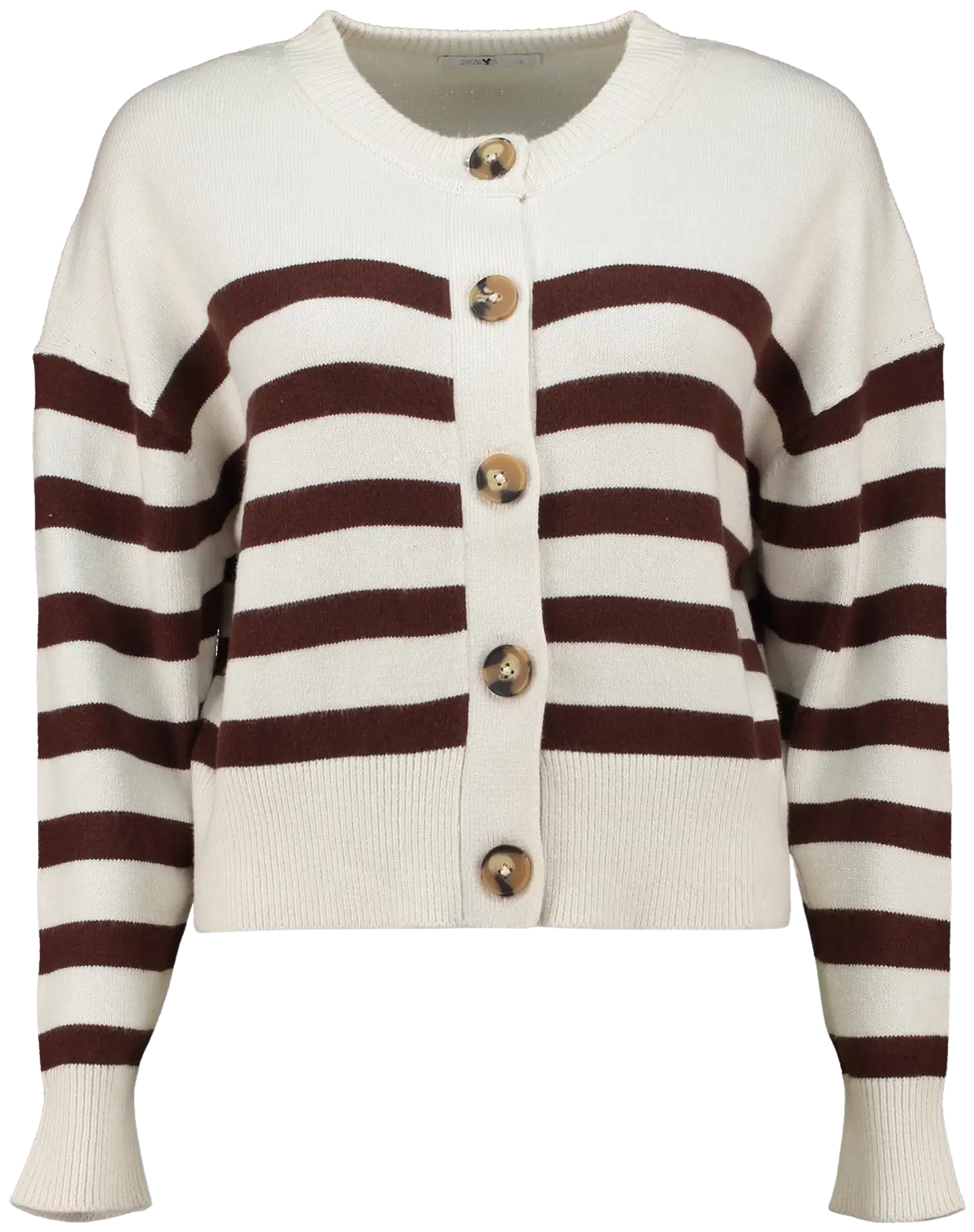 Hailys naisten neuletakki Lo44la - offwhite/cocoa stripe - 1