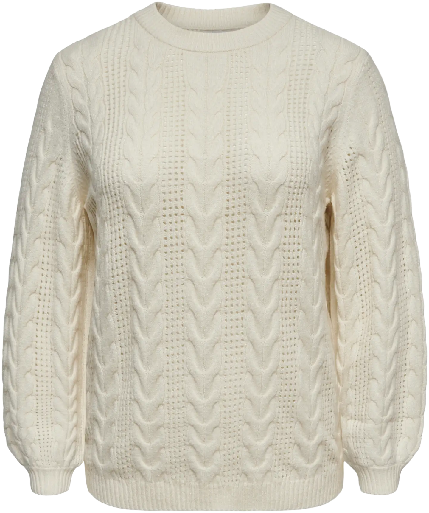 ONLY CARMAKOMA naisten palmikkoneule Carrubina - Whitecap Gray - 1