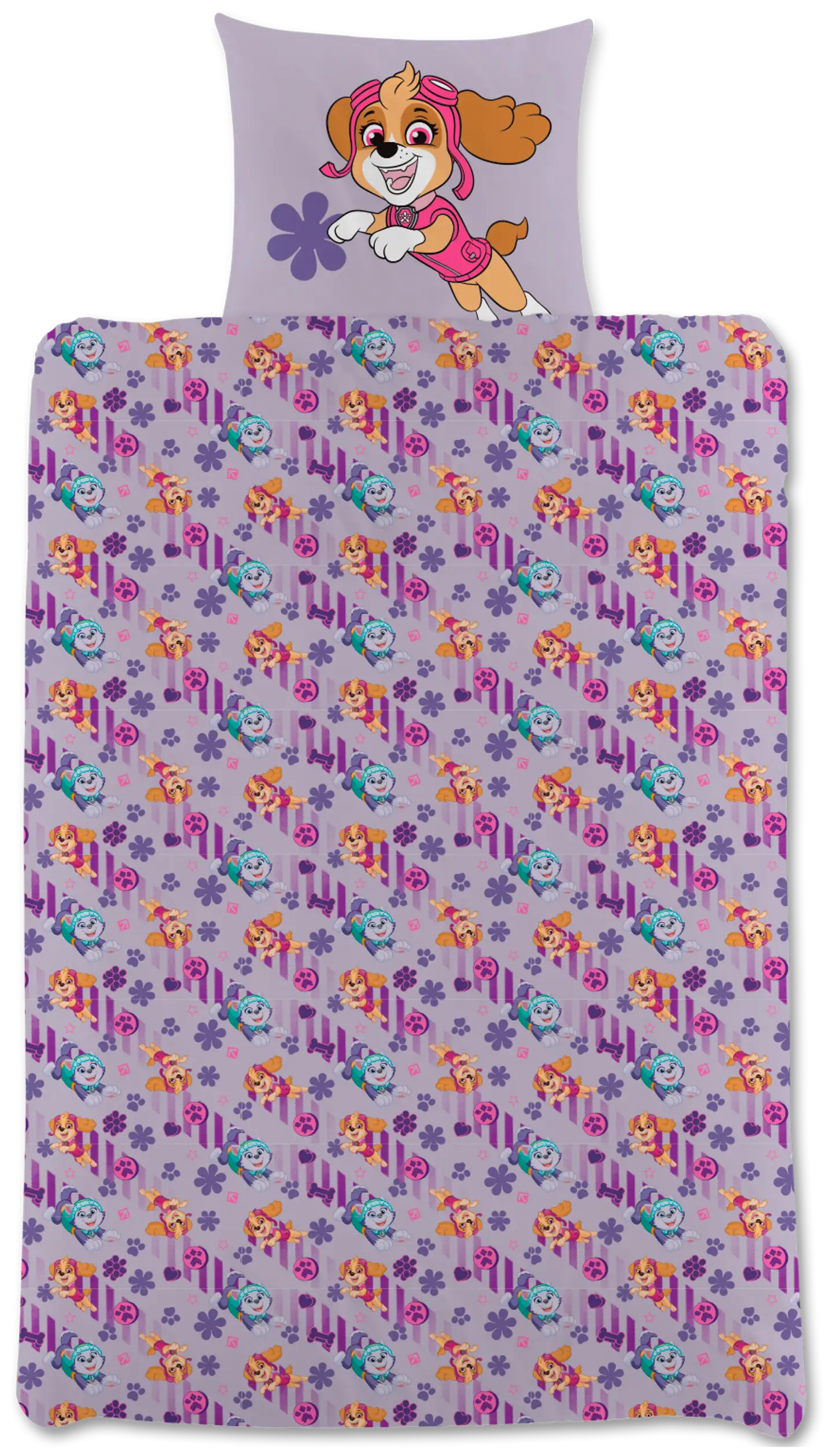 Paw Patrol lasten pussilakanasetti 120x160+40x60 cm lila - 2