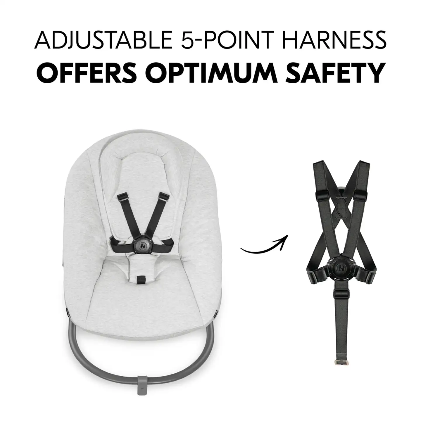 Hauck sitteri Alpha Bouncer Premium vaalean harmaa - 13