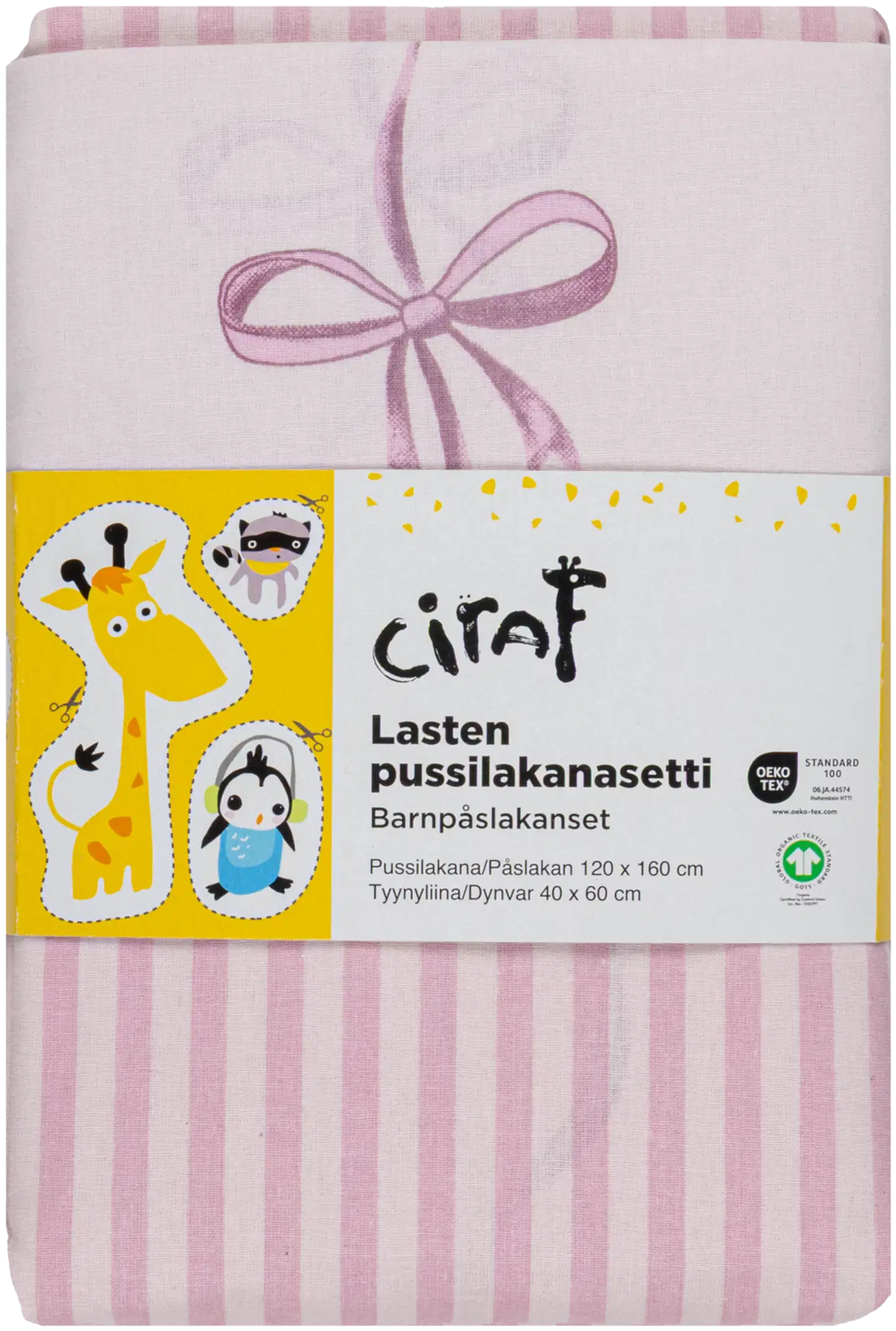 Ciraf lasten pussilakanasetti Bow 120x160 cm - 3