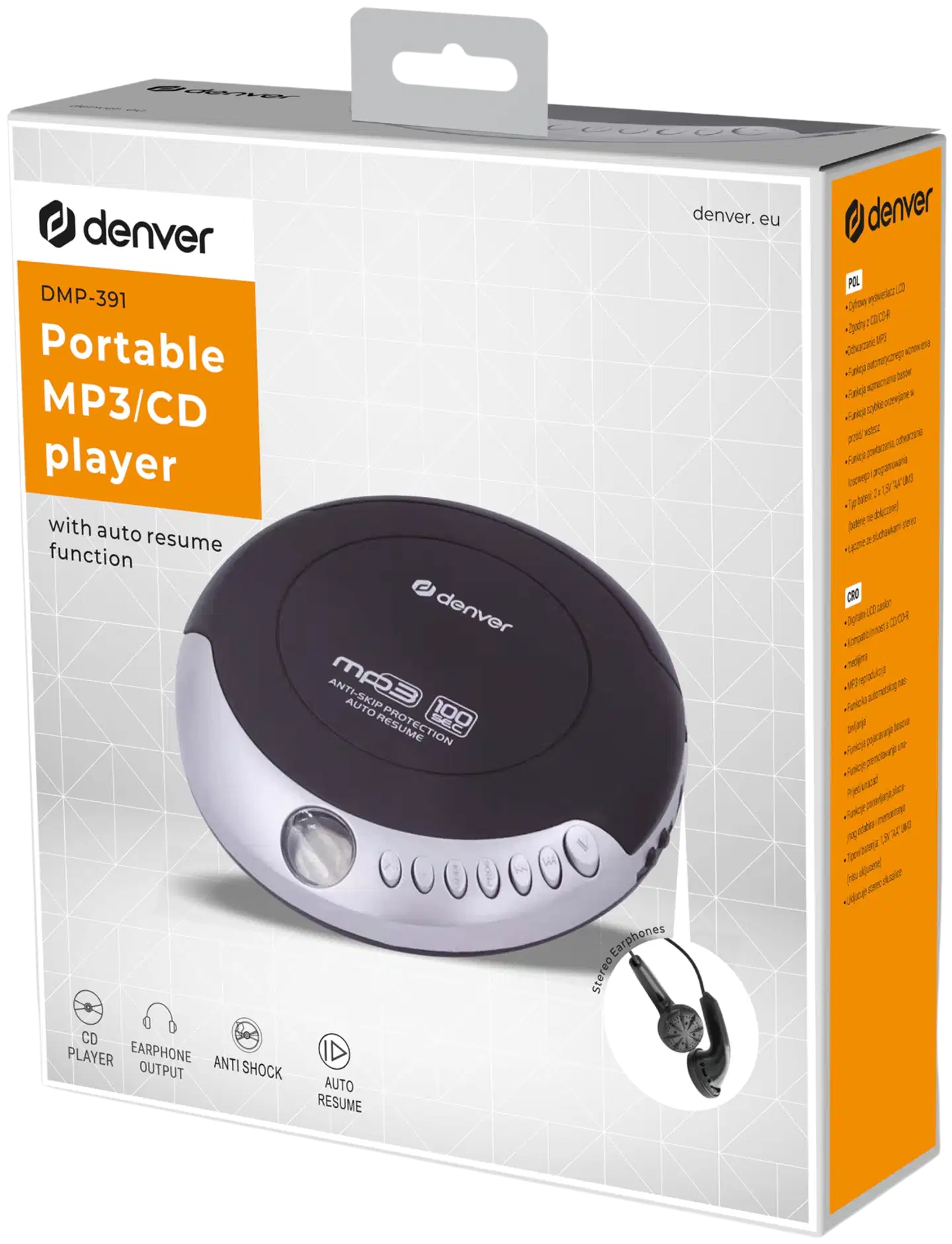 Denver kannettava CD-soitin DMP-391 - 4