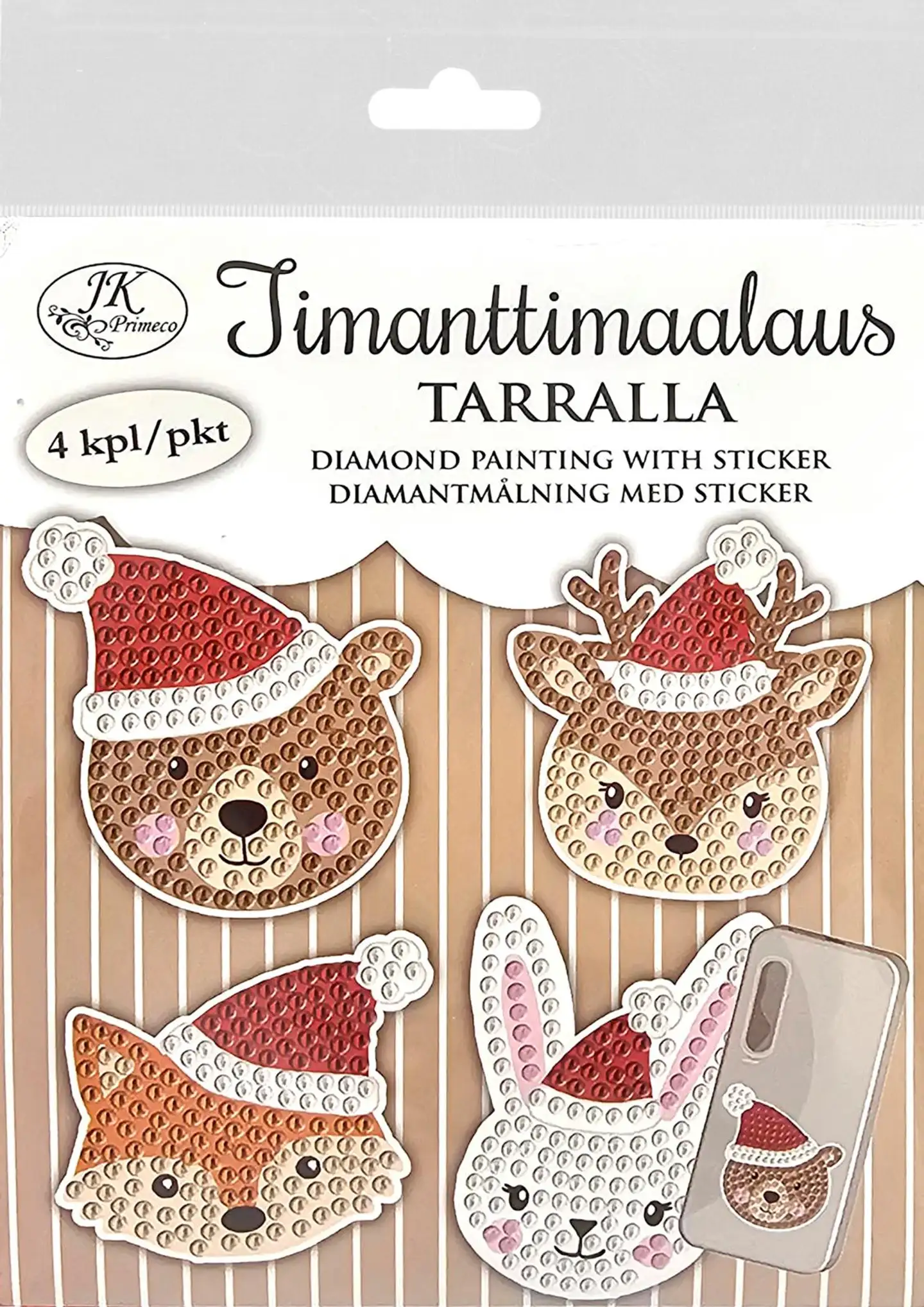 J.K. Primeco timanttimaalaustarra Joulueläimet 4kpl - 1