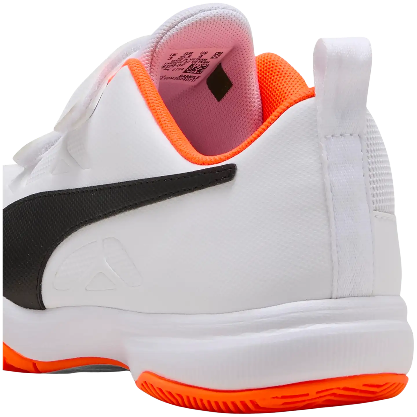 Puma lasten sisäpelikengät Tenaz V Jr - Puma White-Puma Black-Orange - 4