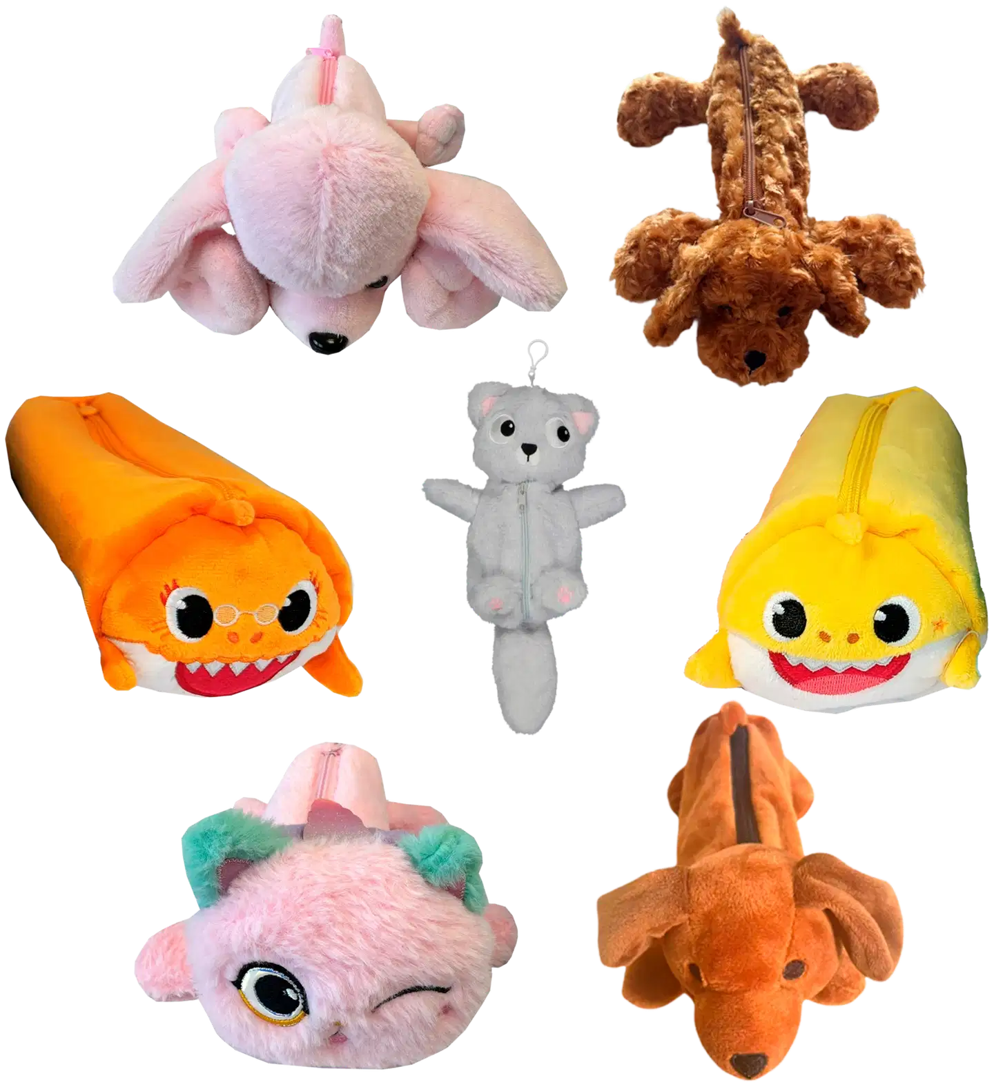 Plush penaali lajitelma, 6 eril.lajit.