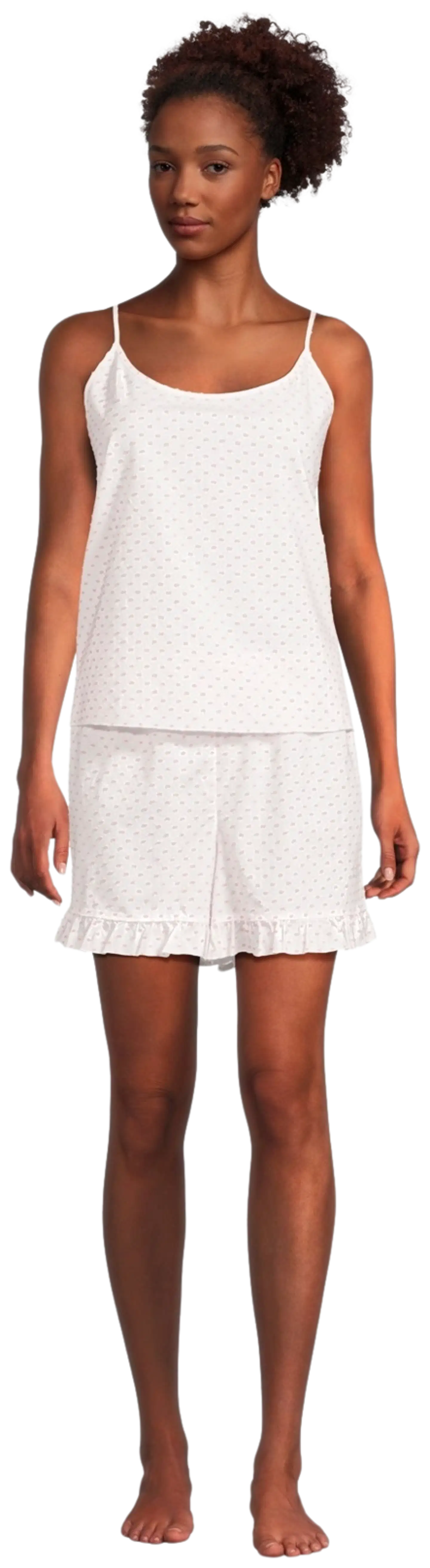 TEX naisten shortsipyjama I279944 - Off white - 1