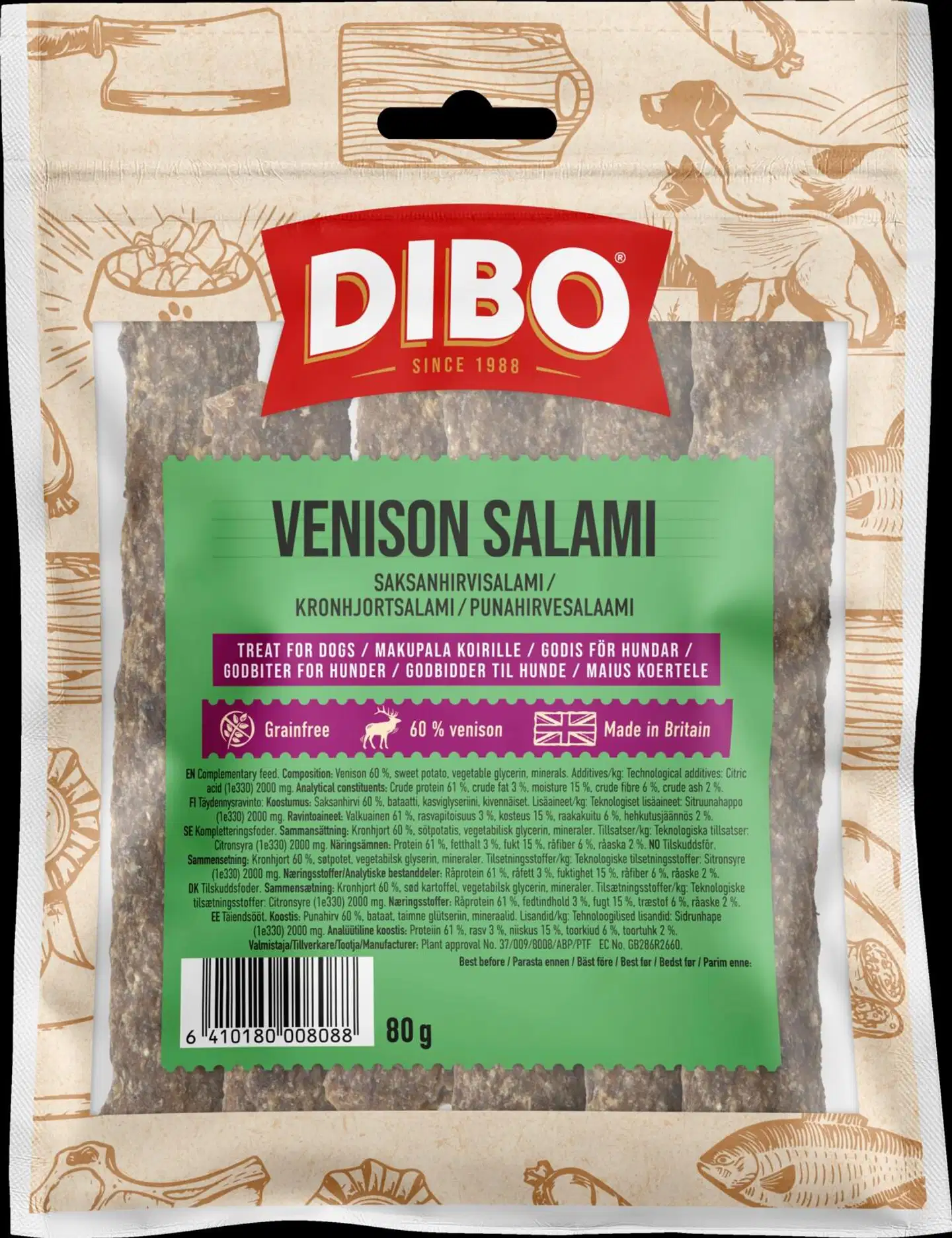 DIBO Saksanhirvisalami 80 g